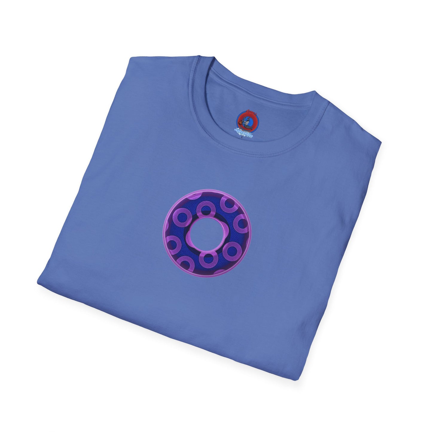 Plain Donuts/Unisex Soft-Style - "Plain Rustic Paradoxical Donuts" - light purple/dark blue donuts