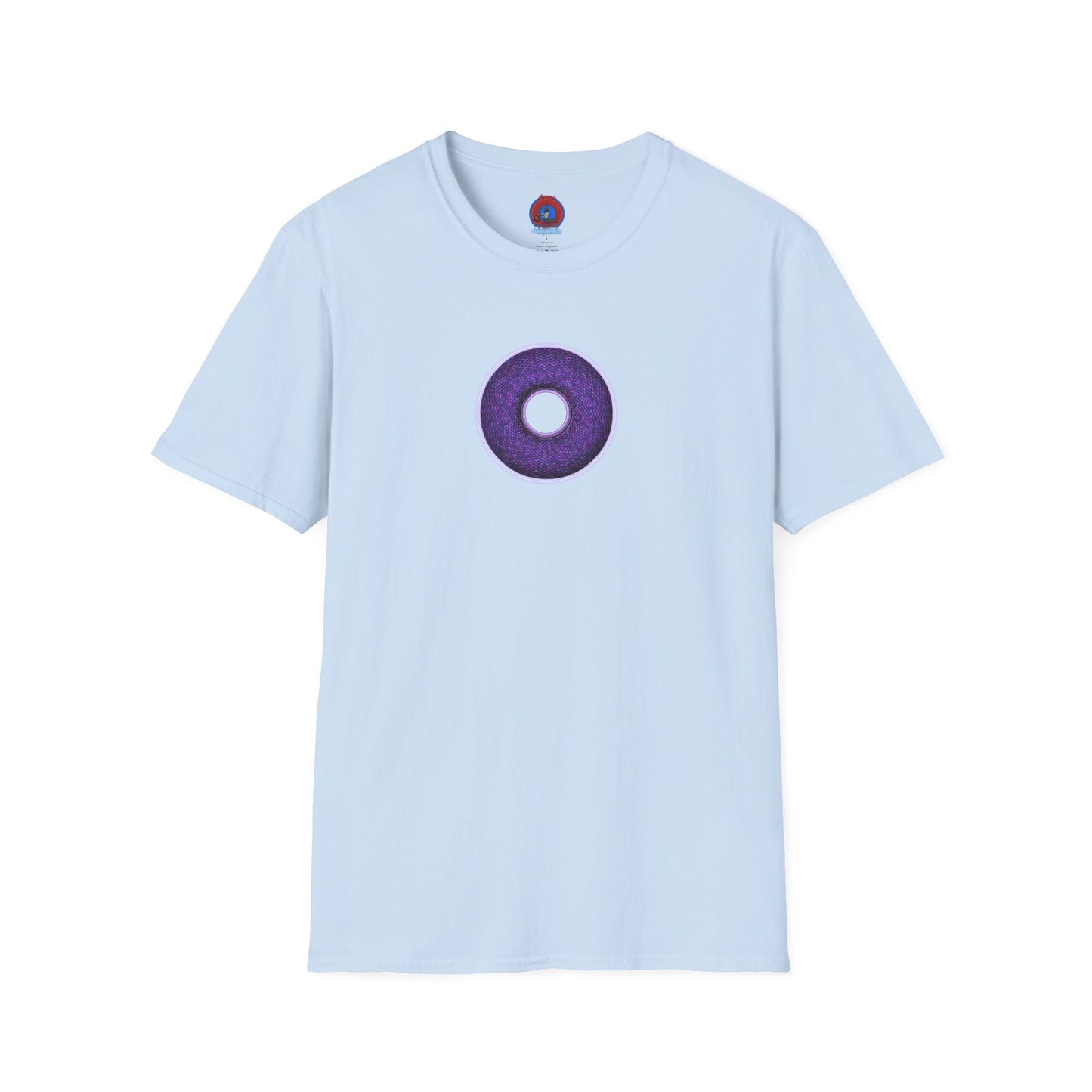 Classic Donut Tee - Unisex Soft-Style - "Plain Pixilated Donut' - purple/light purple pixilated afterglow donut