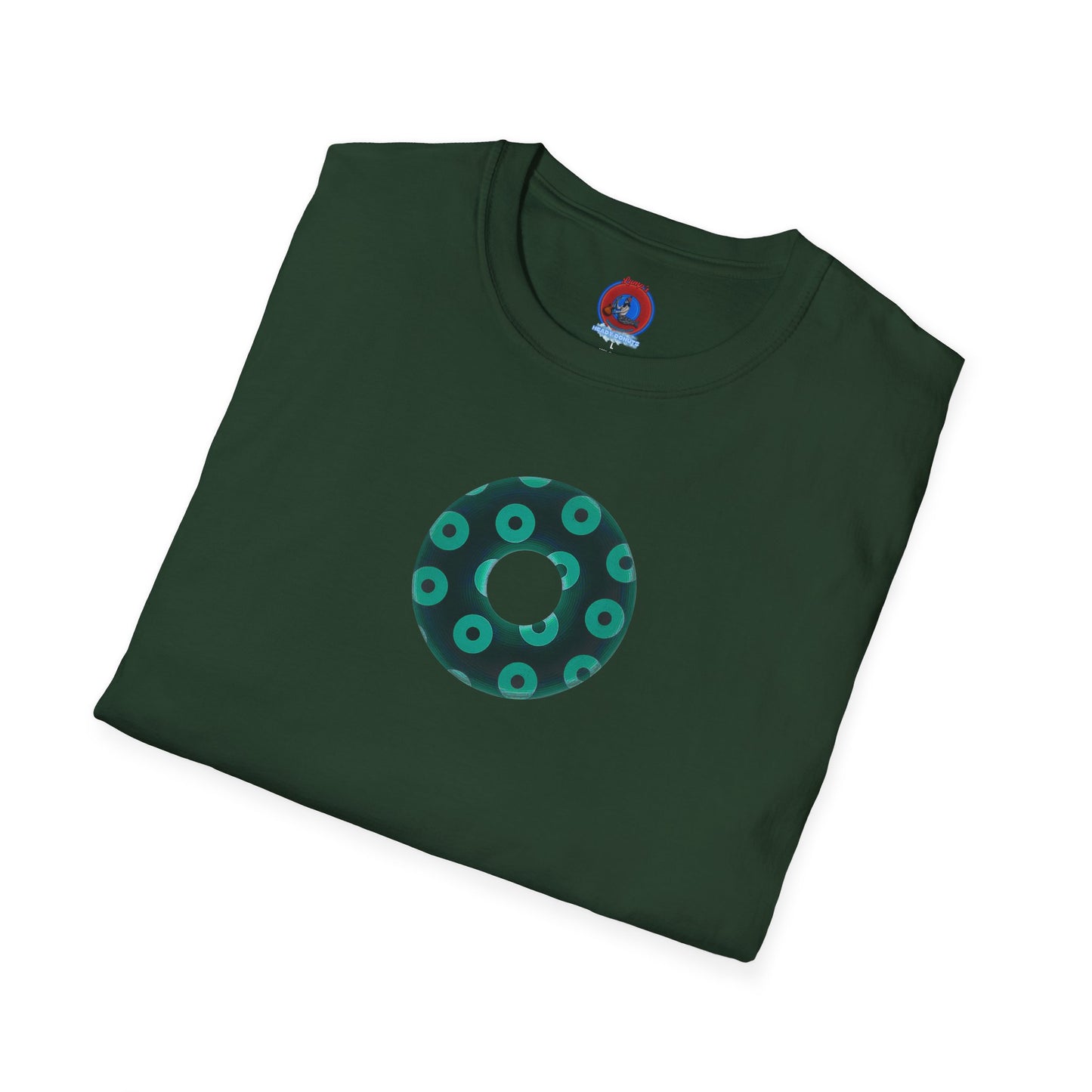 Plain Donuts/Unisex Soft-Style - "Plain Blimpy Paradoxical Donuts" - dark green/seafoam green donuts