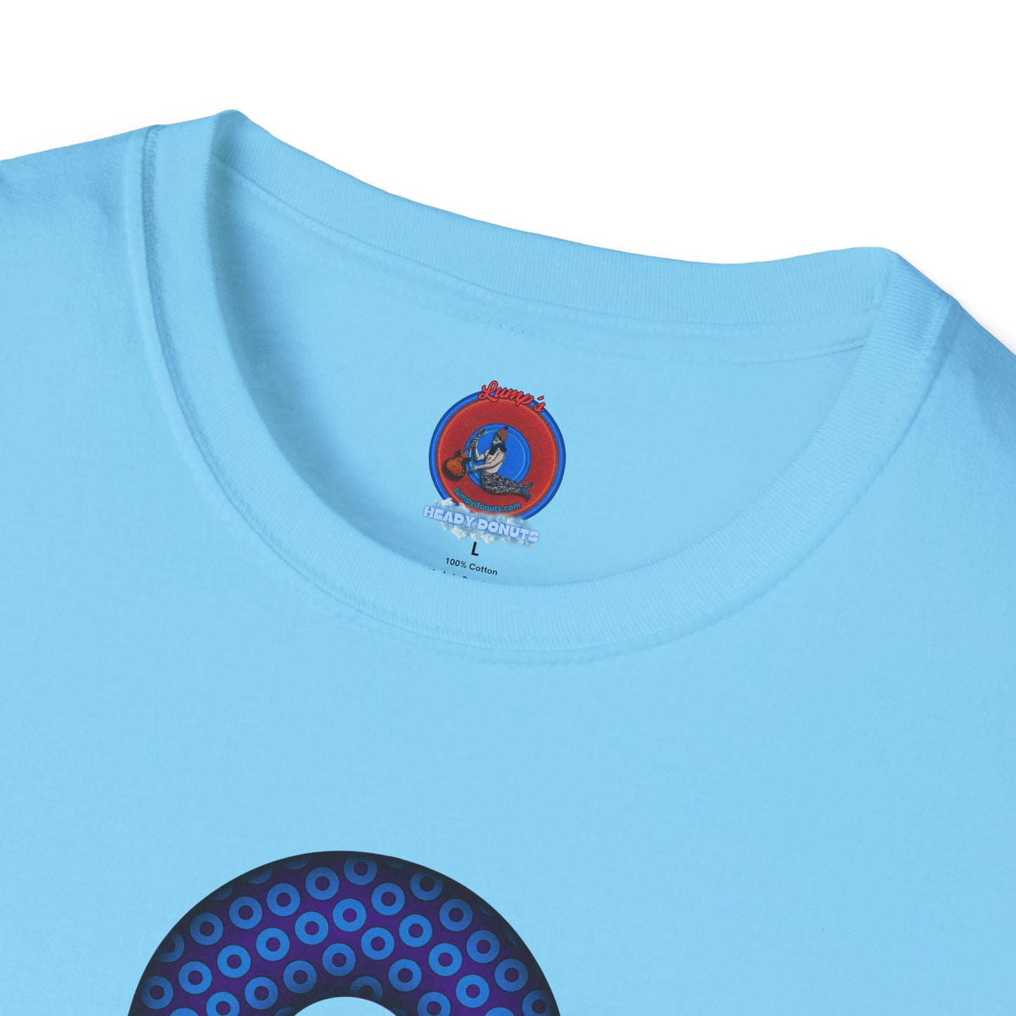 Plain Donuts/Unisex Soft-Style - "Plain Paradoxical Grided Donuts" - light blue/purple donuts