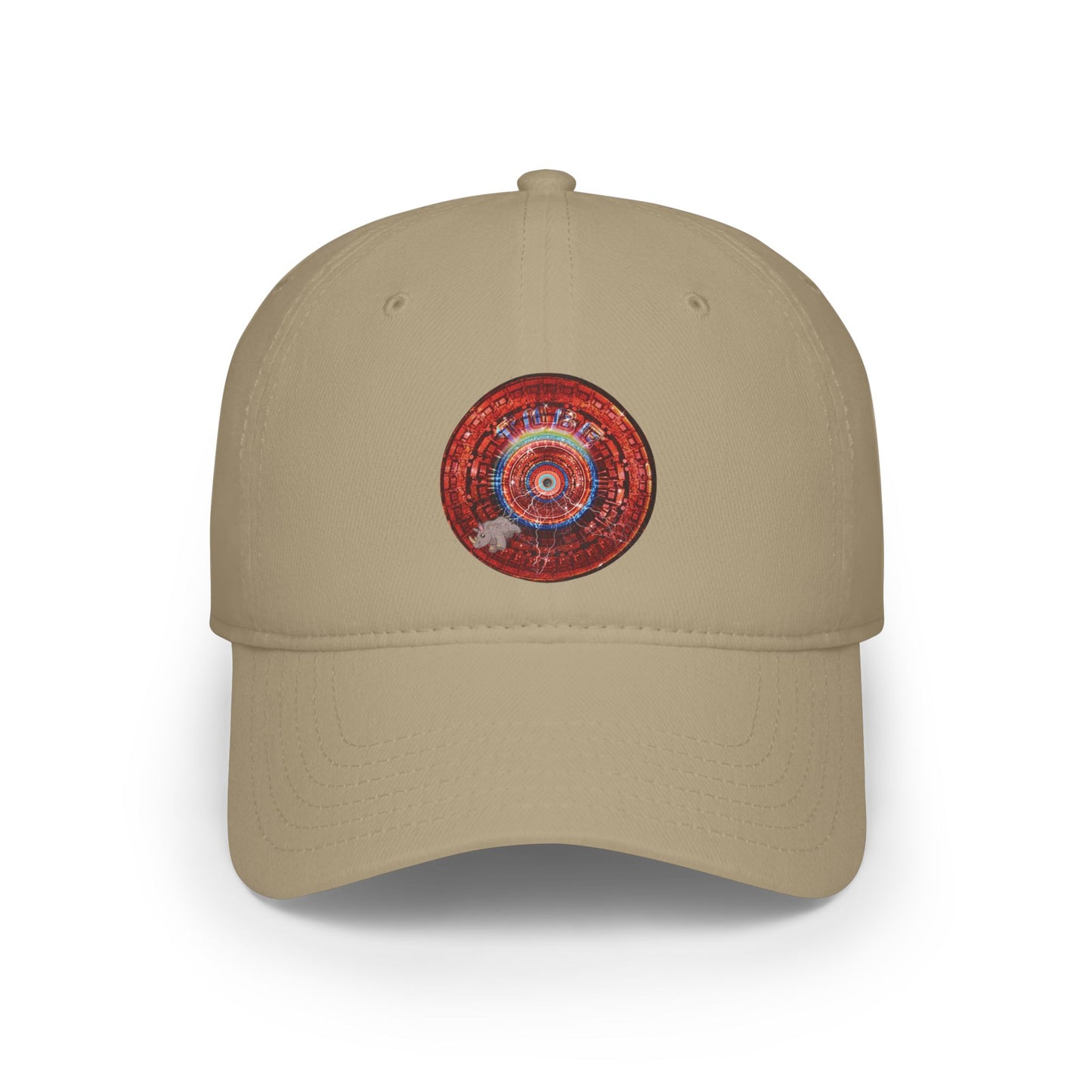 Lumpy Donut Baseball Cap - "Rhinos Do Run From Thunderous Donut Caps" - variant 2 - vivid red tube donut w/