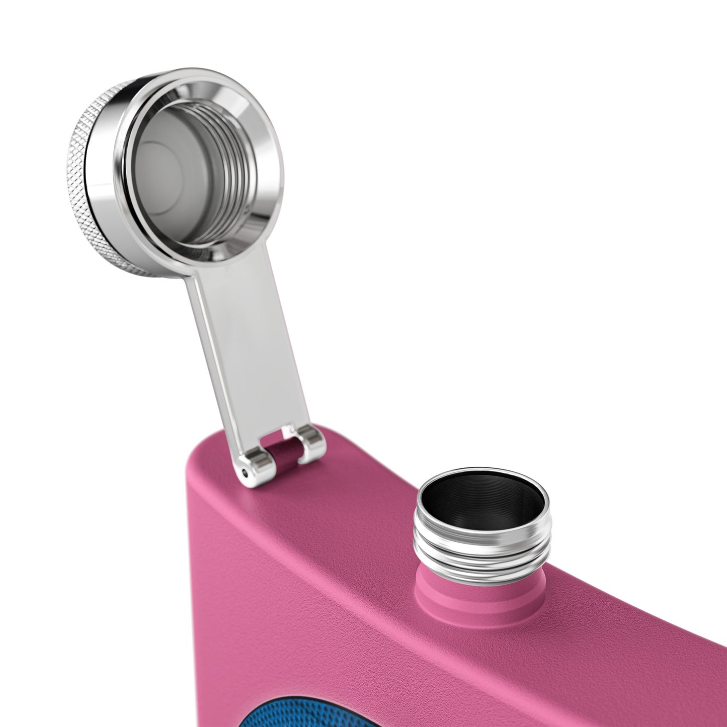 Lump's Donut Flask 6 oz -  "It's Ice... Cube's Donut Flask" - blue cubed donut - [*w/your choice of 6 backgrounds]