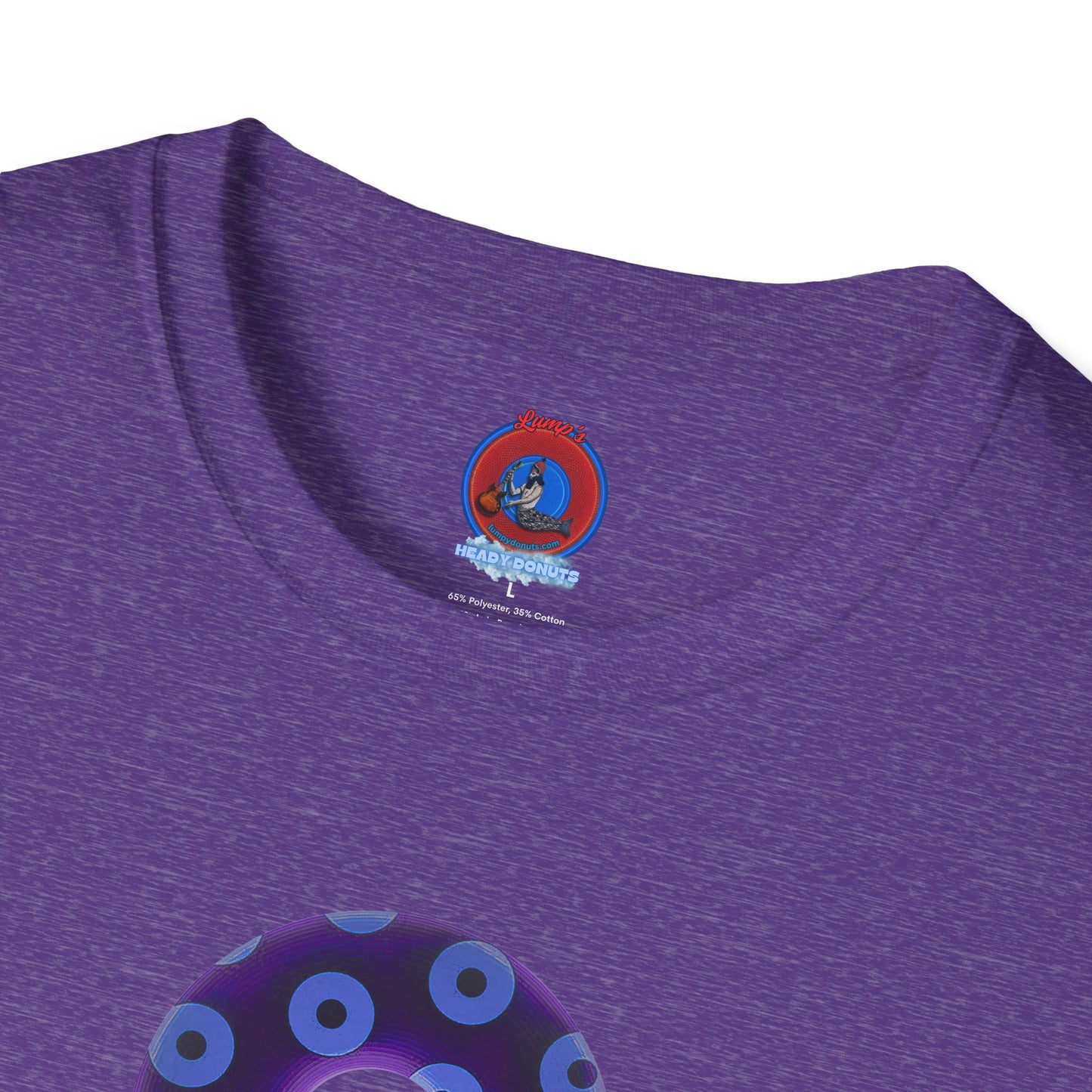 Plain Donuts/Unisex Soft-Style - "Plain Blimpy Paradoxical Donuts" - dark purple/Carolina blue donuts