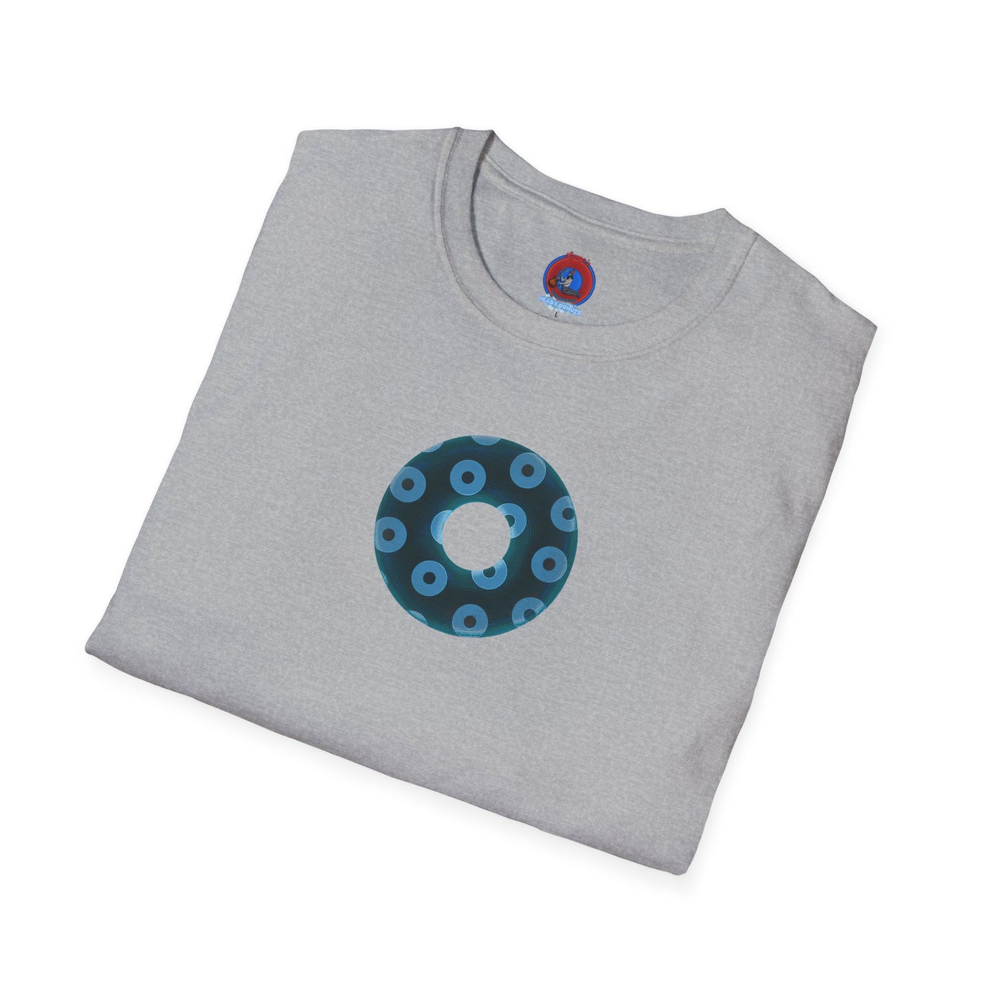 Plain Donuts/Unisex Soft-Style - "Plain Blimpy Paradoxical Donuts" - dark teal/light blue donuts