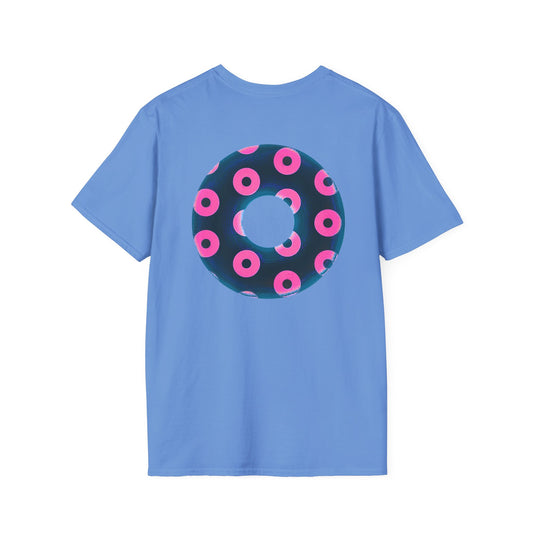 Copy of Plain Donuts/Unisex Soft-Style - "Plain Blimpy Paradoxical Donuts" - dark steel blue/vivid magenta donuts