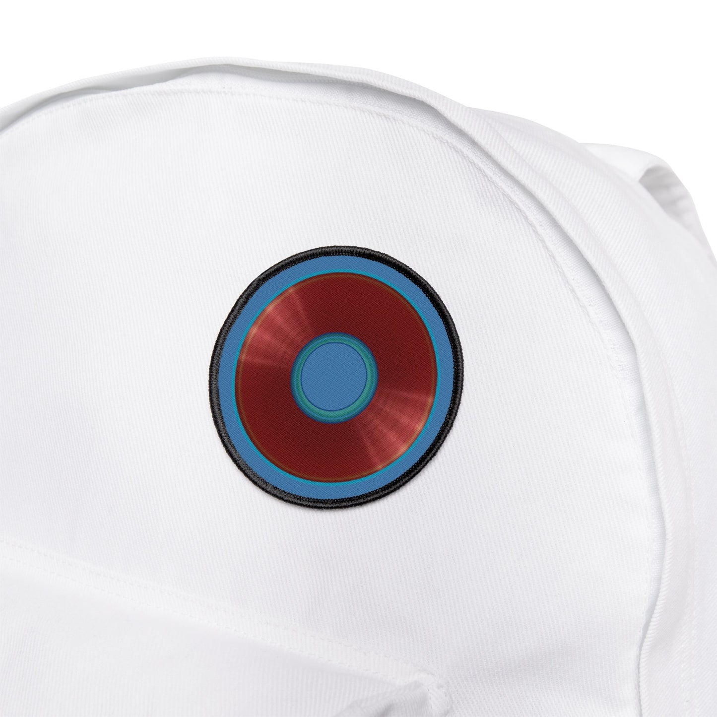 Iron-On Donut Patch - plain dark red record donut