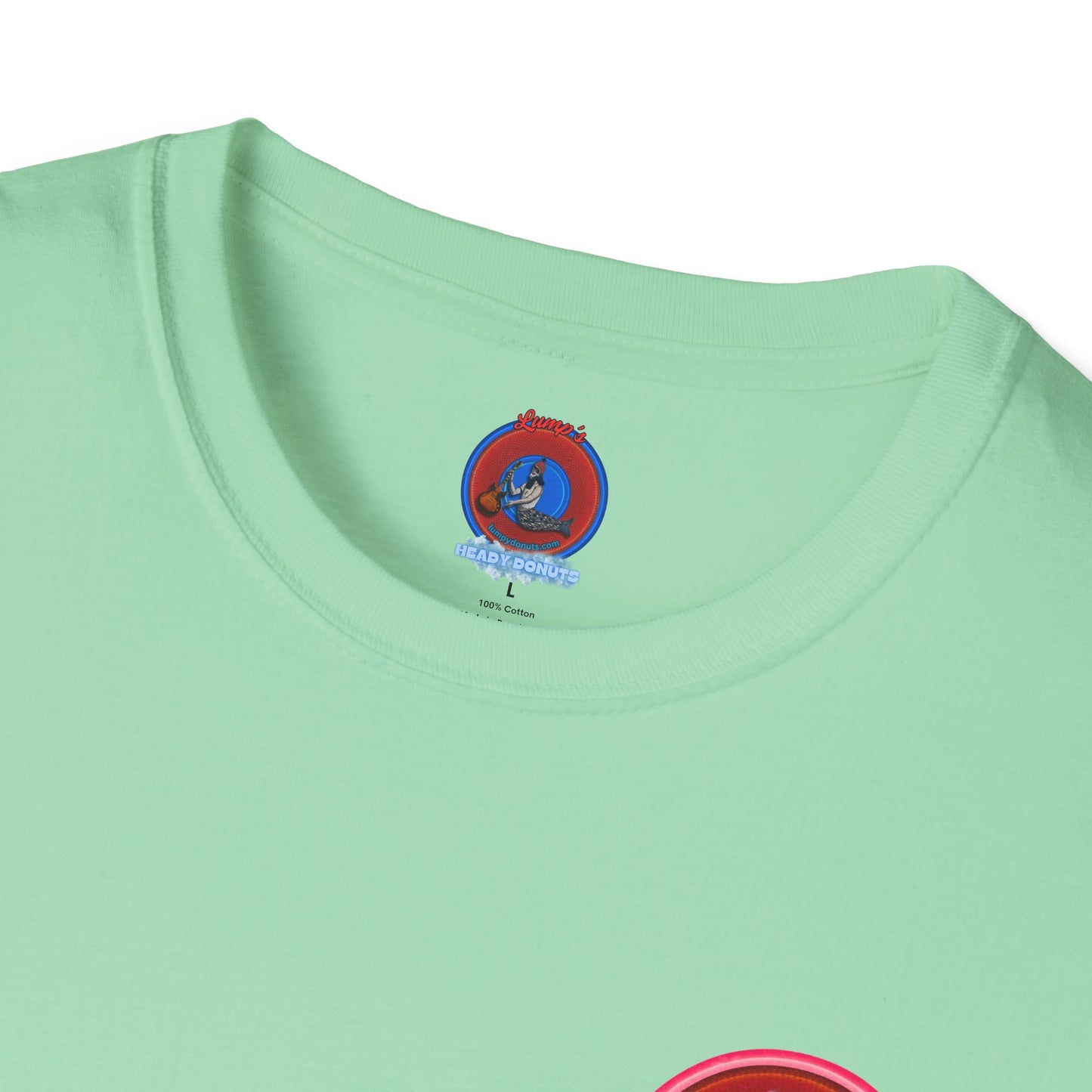 Classic Donut Tee - Unisex Soft-Style - "Got Rhombus?" - series 1.0  - variant 2 - red/pink donut