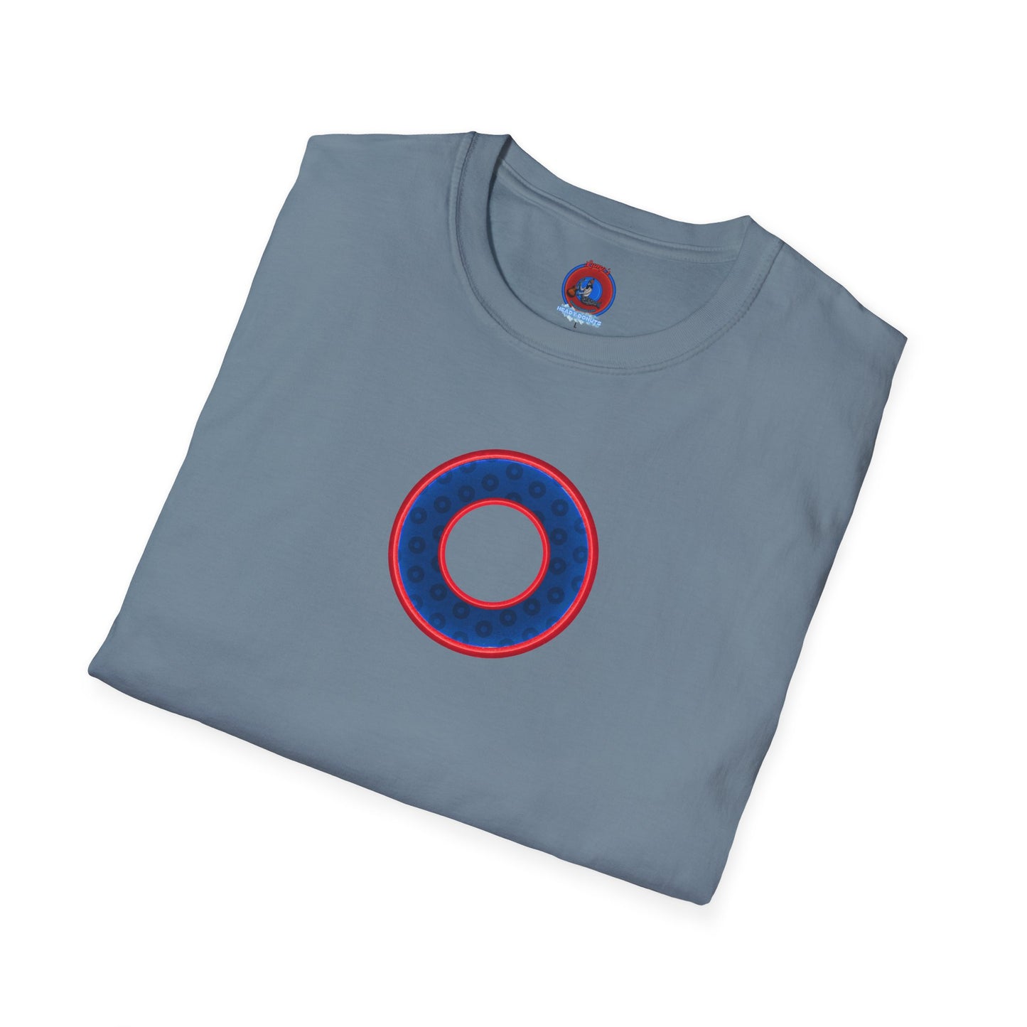 Plain Donuts/Unisex Soft-Style - "Plain Wide Mouthed Paradoxical Donuts" - dark blue/red donuts
