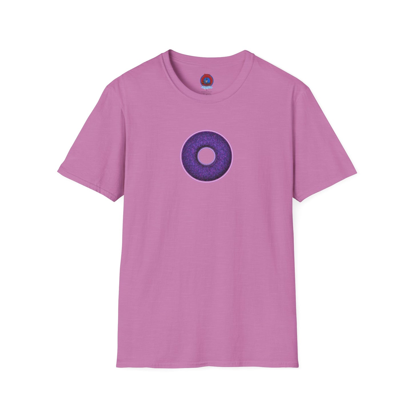 Classic Donut Tee - Unisex Soft-Style - "Plain Pixilated Donut' - purple/light purple pixilated afterglow donut
