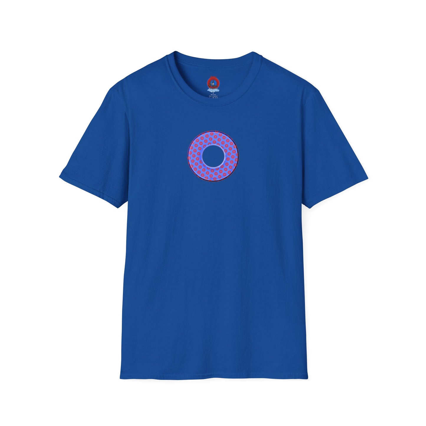 Plain Donuts/Unisex Soft-Style - "Plain Electric Paradoxical Donuts" - light royal blue/red donuts