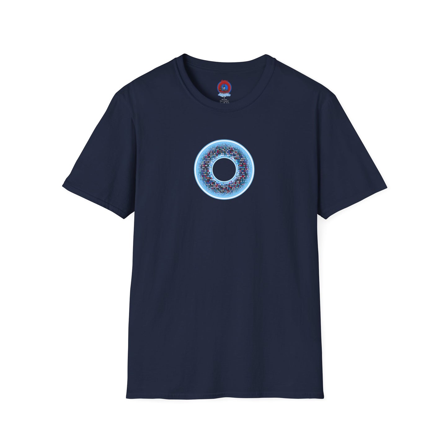 Classic Donut Tee - Unisex Soft-Style - "Microdot Donut" - light blue pixilated donut
