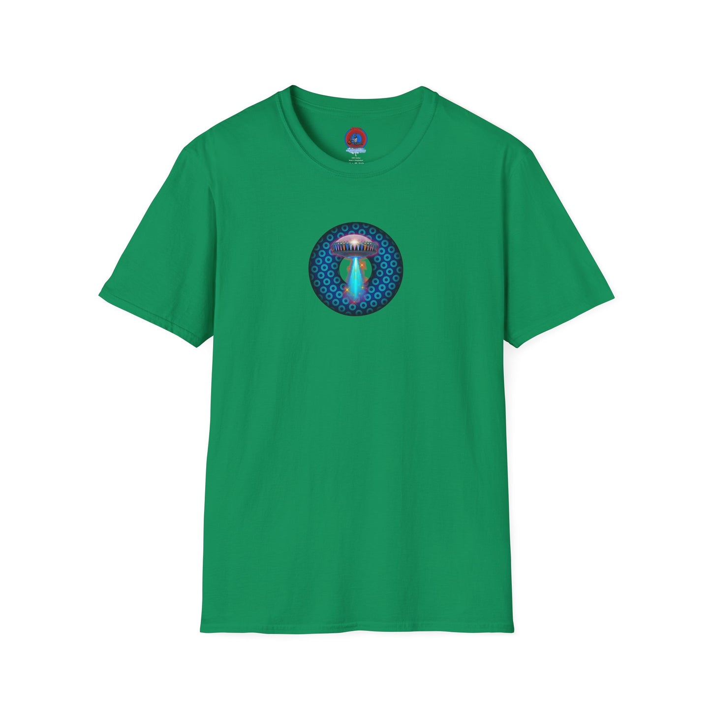 Classic Donut Tee - Unisex Soft-Style - "Donuts now Served on the Mothership" - series 1.0  - variant 3  - blue/light blue donut