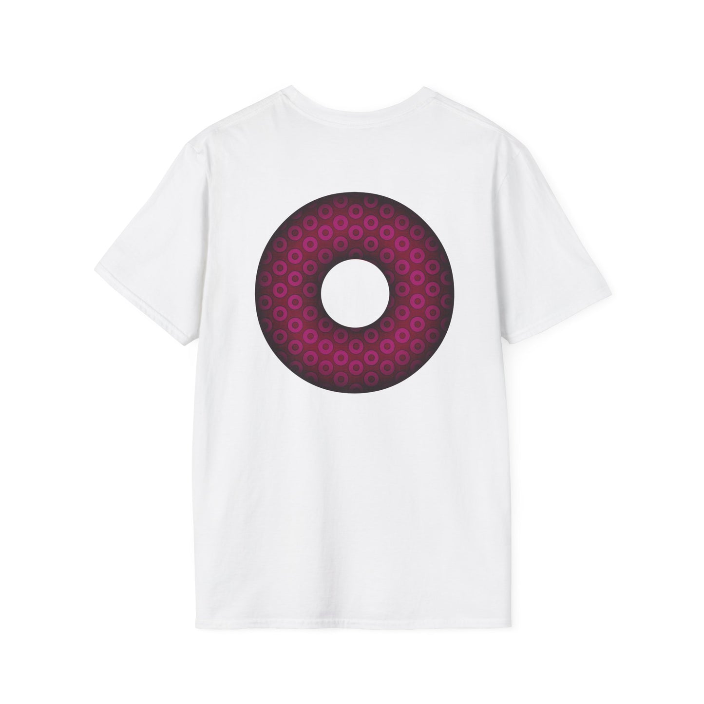 Plain Donuts/Unisex Soft-Style - "Plain Paradoxical Grided Donuts" - dark magenta/burgundy donuts