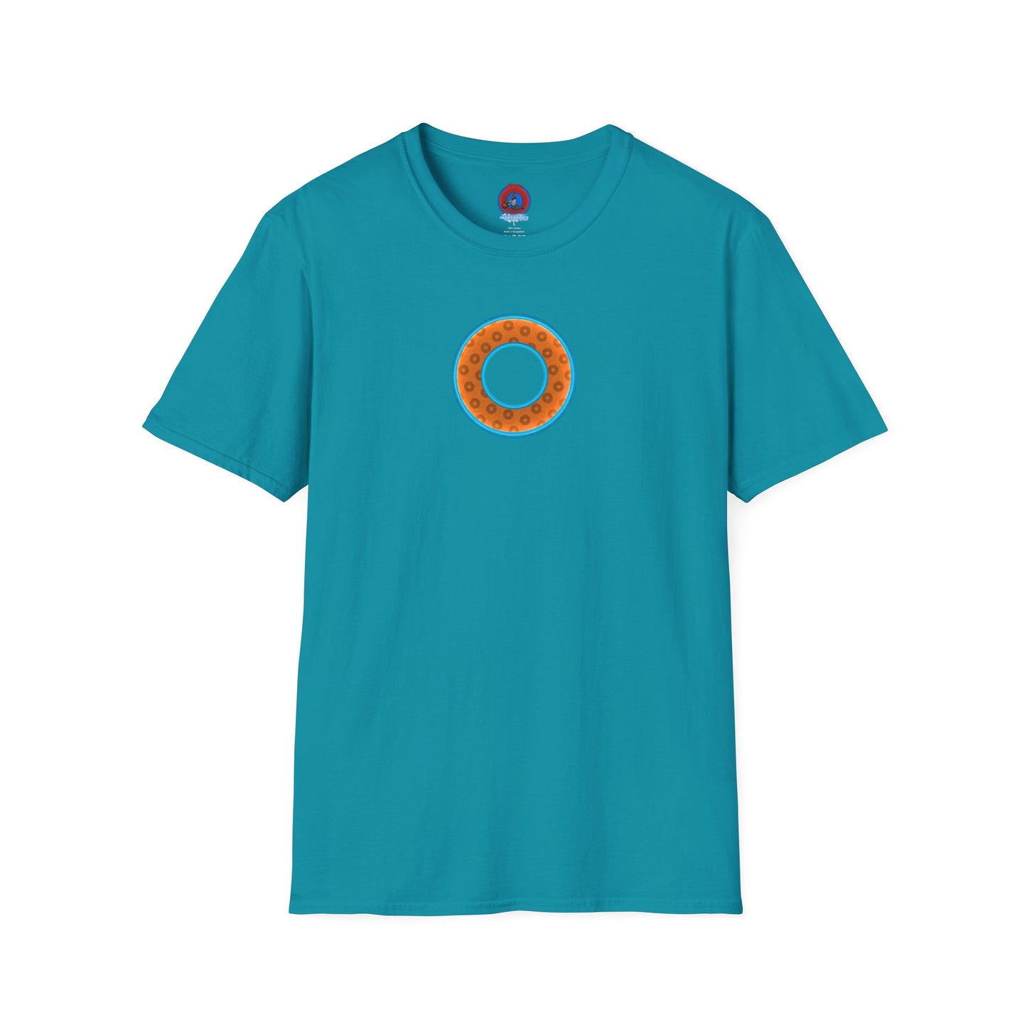 Plain Donuts/Unisex Soft-Style - "Plain Wide Mouthed Paradoxical Donuts" - orange/aquamarine blue donuts