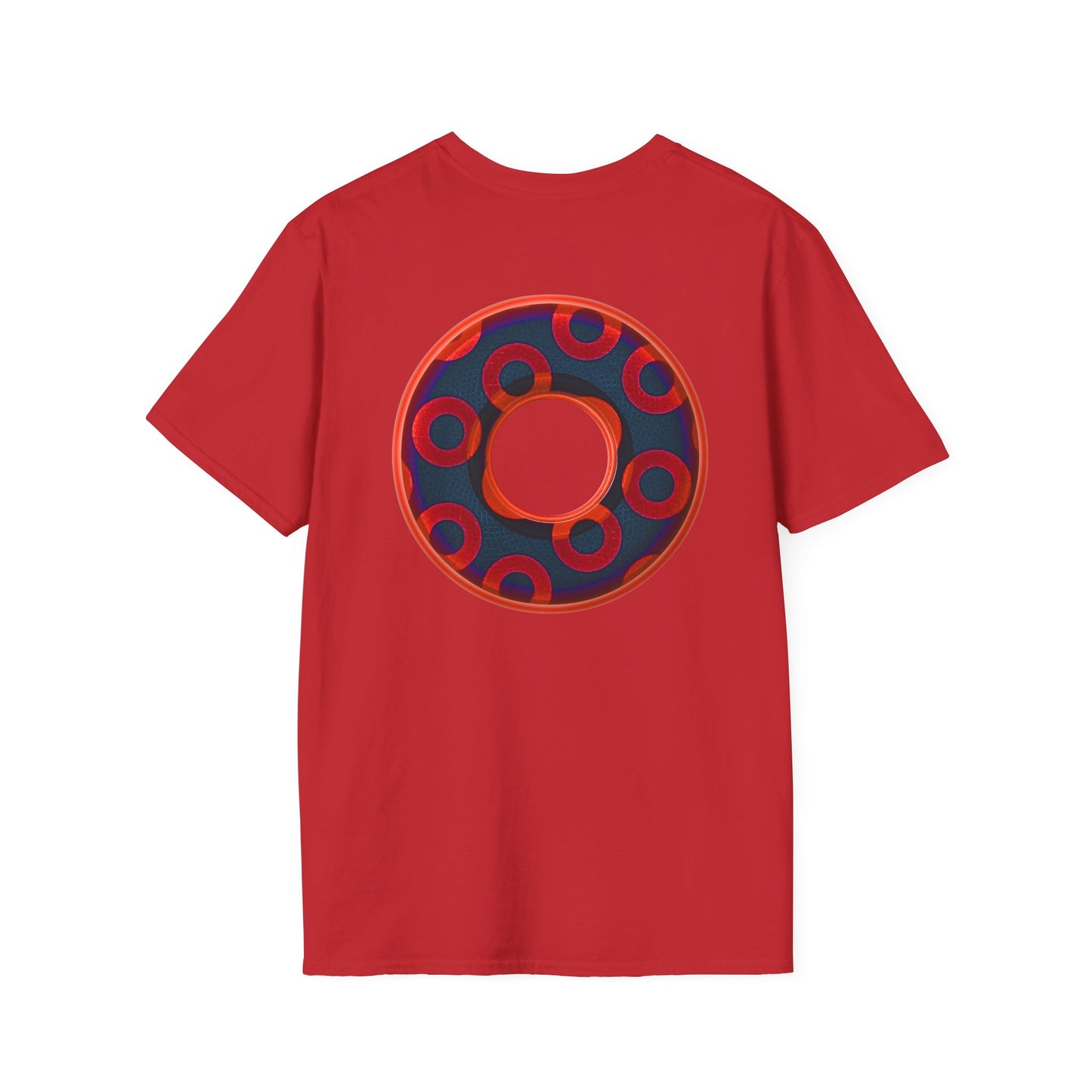 Plain Donuts/Unisex Soft-Style - "Plain Rustic Paradoxical Donuts" - red/navy blue donuts