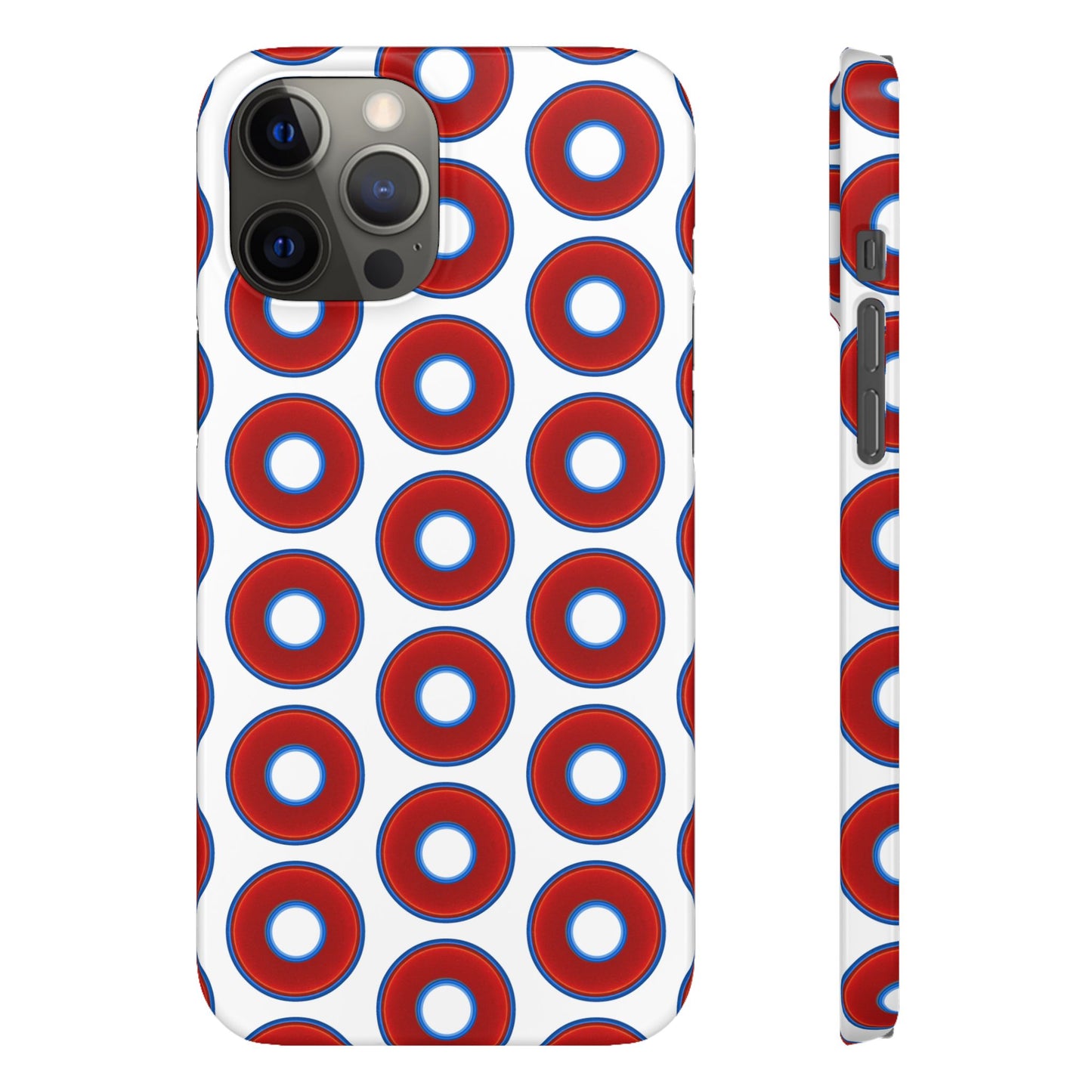 Lumpy Donut Snap Case - red vivid donut print w/white background