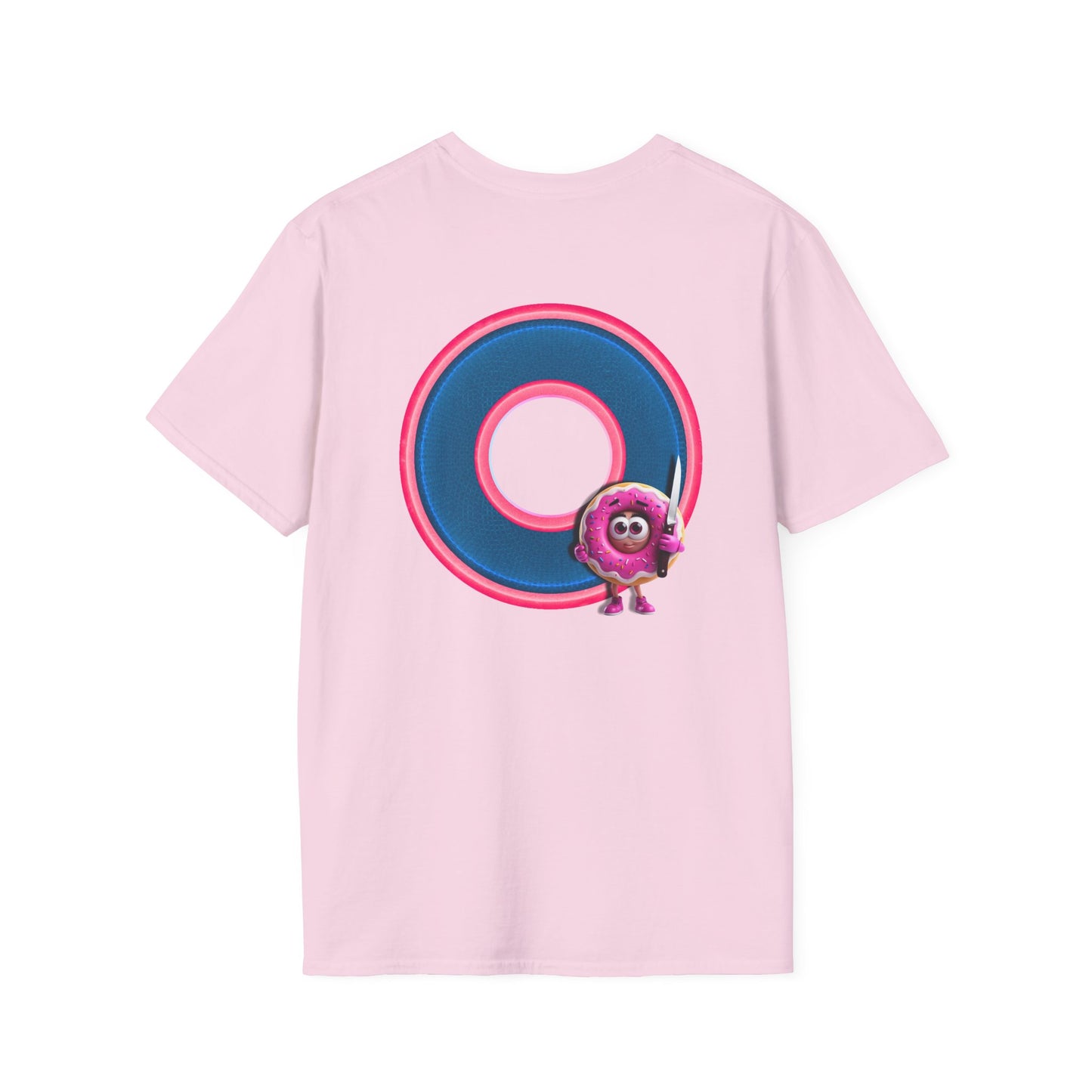 Classic Donut Tee - Unisex Soft-Style - "My Friend the Donut " - series 1.0  - variant 2 - blue/pink donut