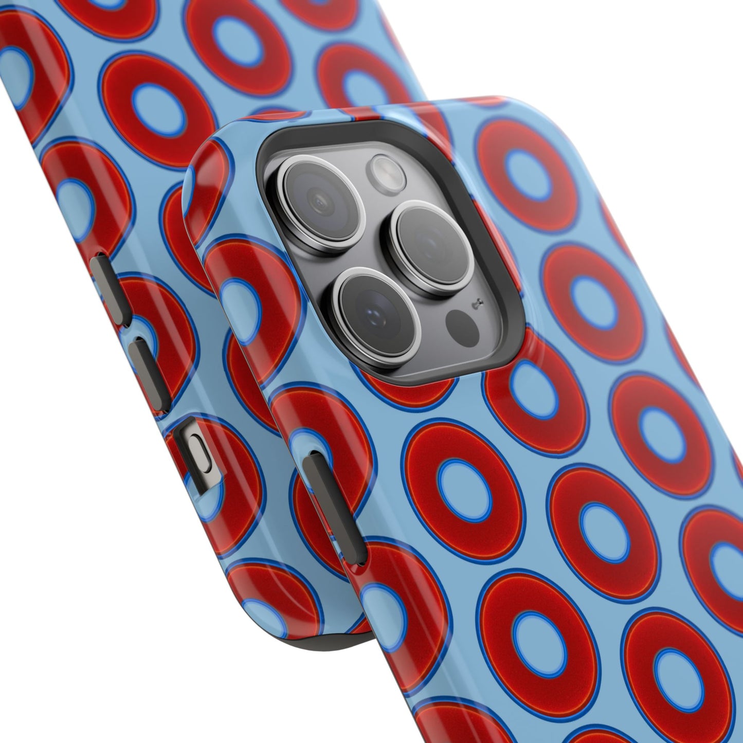 Magnetic Tough Donut Case - red vivid donut print w/sky blue background