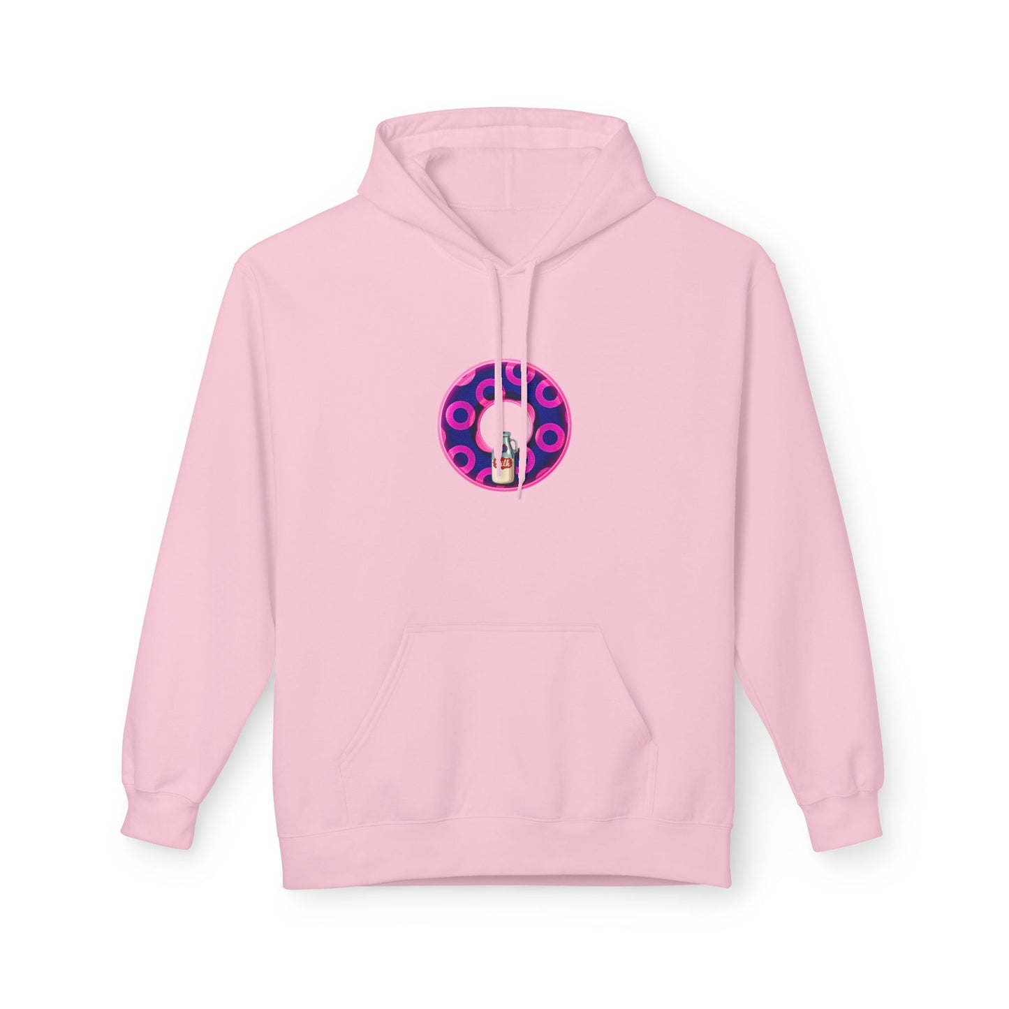 Fleece Harry Hoodies [Midweight Soft-style] - "Wooked Cream Dairy - YEMSG Donut" - blue/magenta rustic paradox donut - variant 5