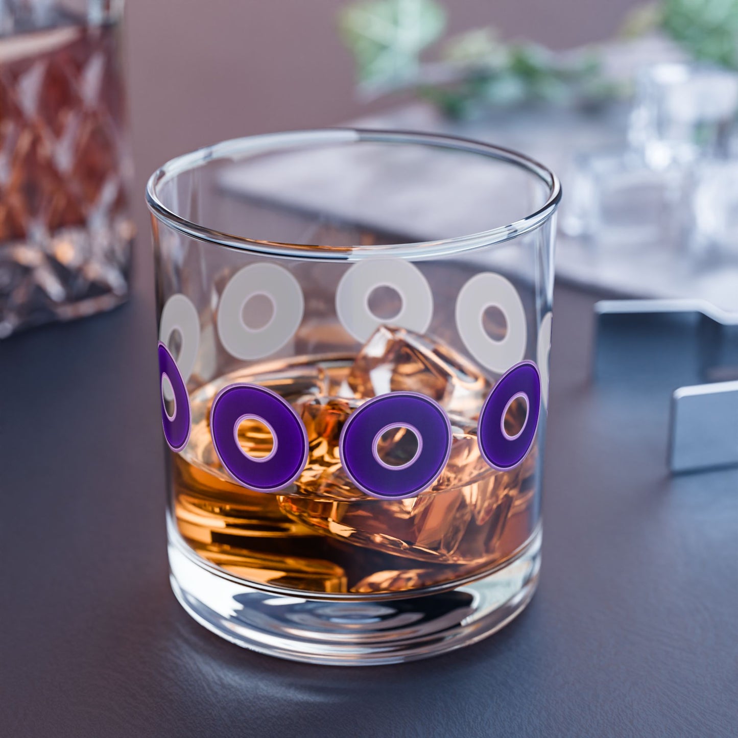 10oz Lumpy Rock Glass - vivid purple/light purple donuts