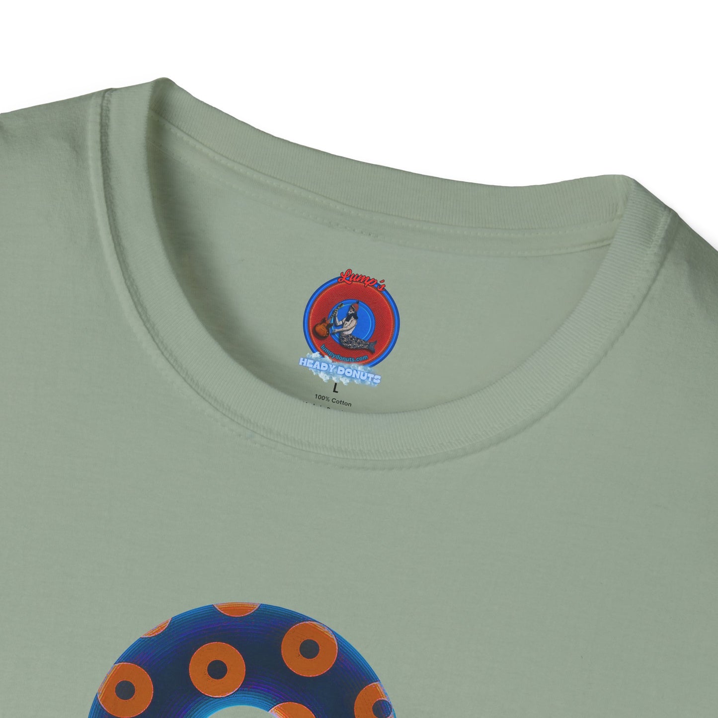 Plain Donuts/Unisex Soft-Style - "Plain Blimpy Paradoxical Donuts" - dark royal blue/orange donuts