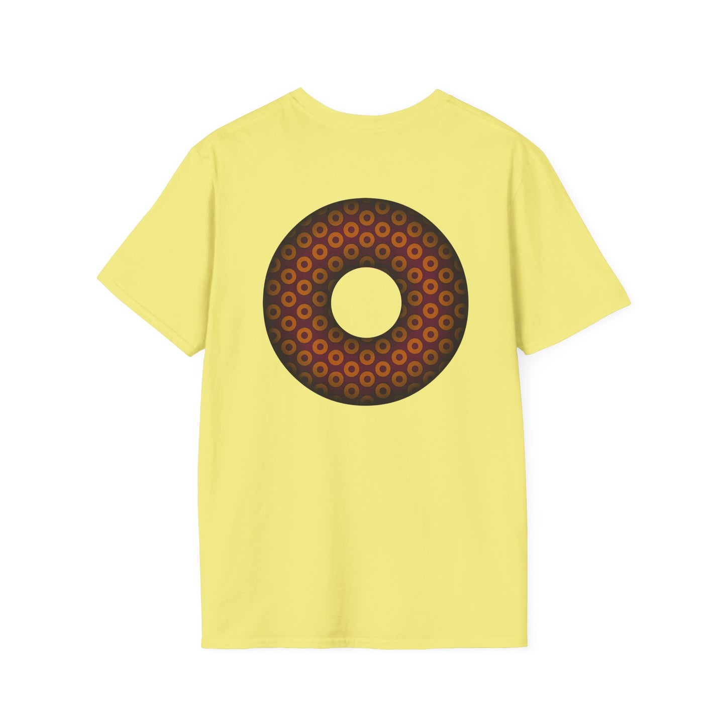 Plain Donuts/Unisex Soft-Style - "Plain Paradoxical Grided Donuts" - orange/burgundy donuts