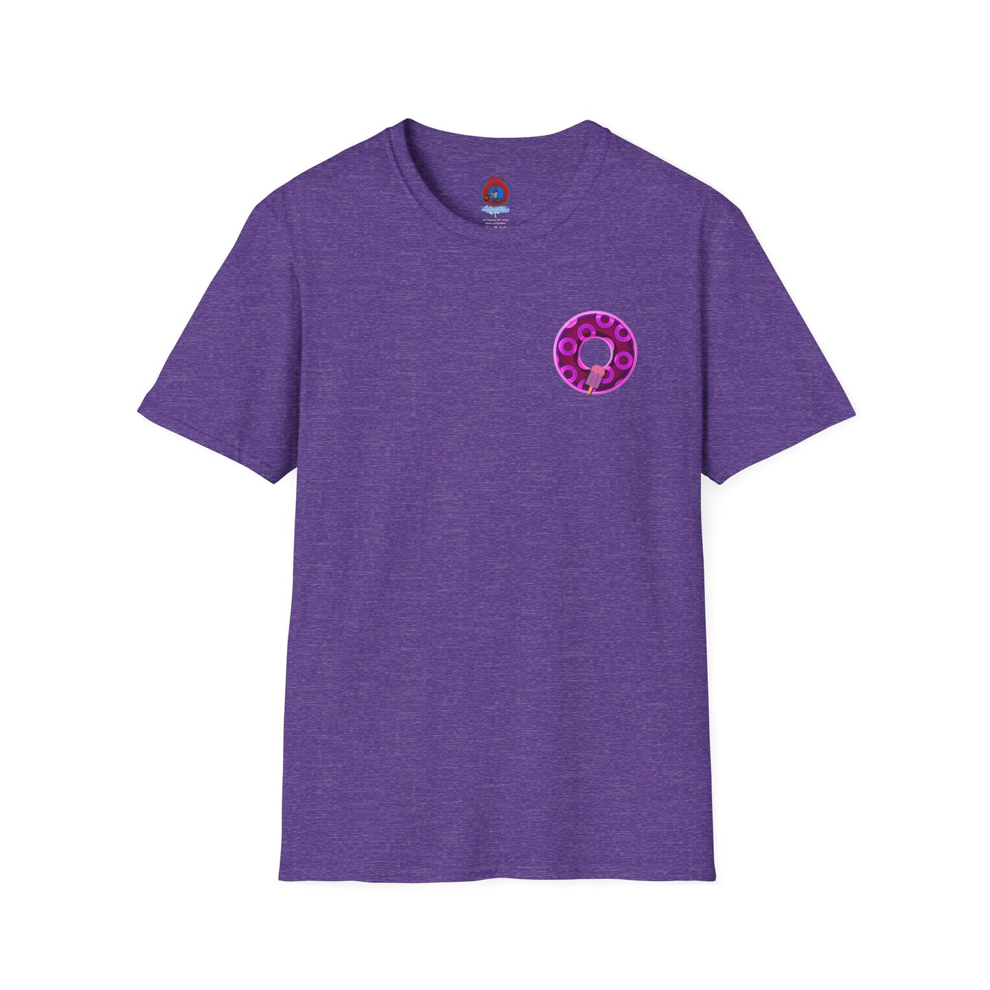 Classic Donut Tee - Unisex Soft-Style - "It's Ice Cream Popsicles - YEMSG Donut" - purple/magenta paradox donut - variant 1