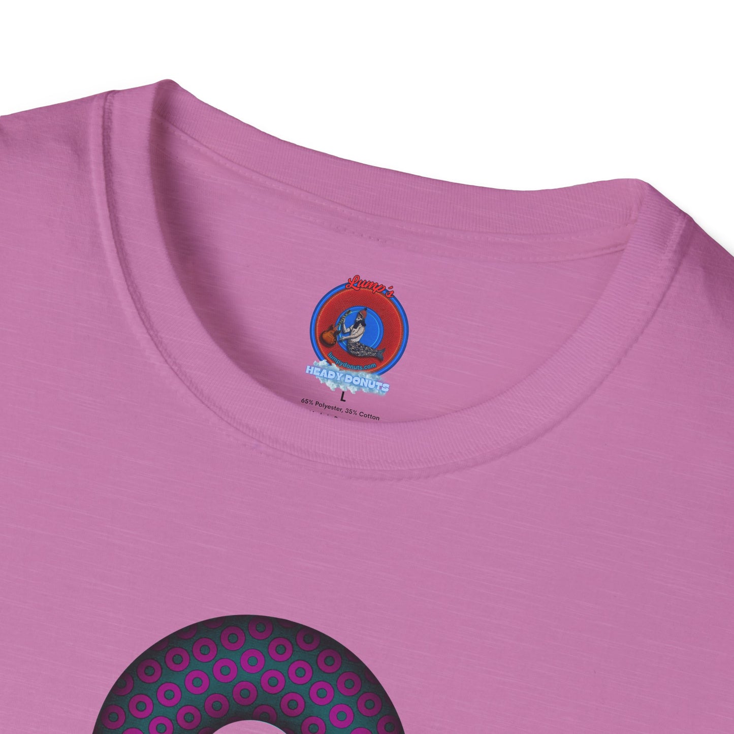 Plain Donuts/Unisex Soft-Style - "Plain Paradoxical Grided Donuts" - dark magenta/faded navy donuts