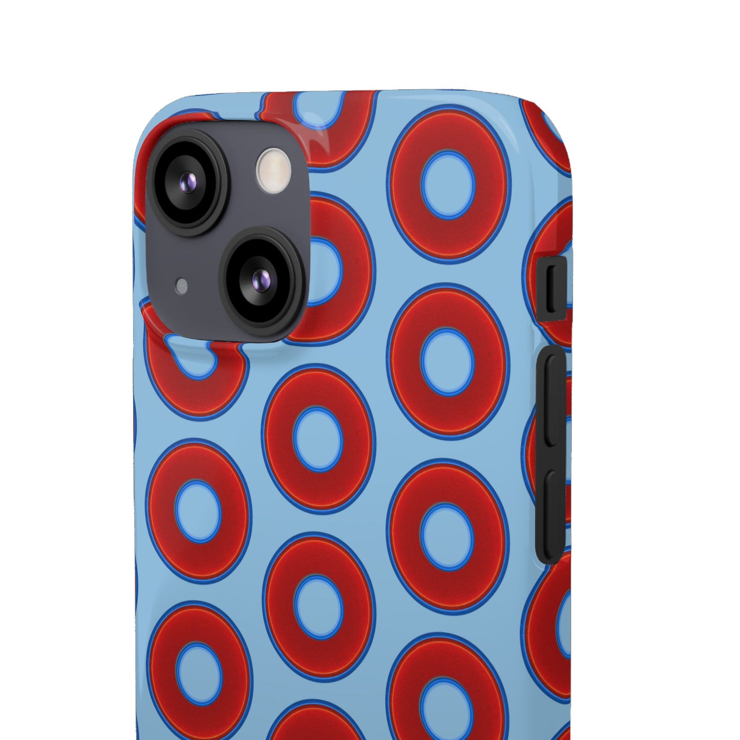 Lumpy Donut Snap Case - red vivid donut print w/sky blue background
