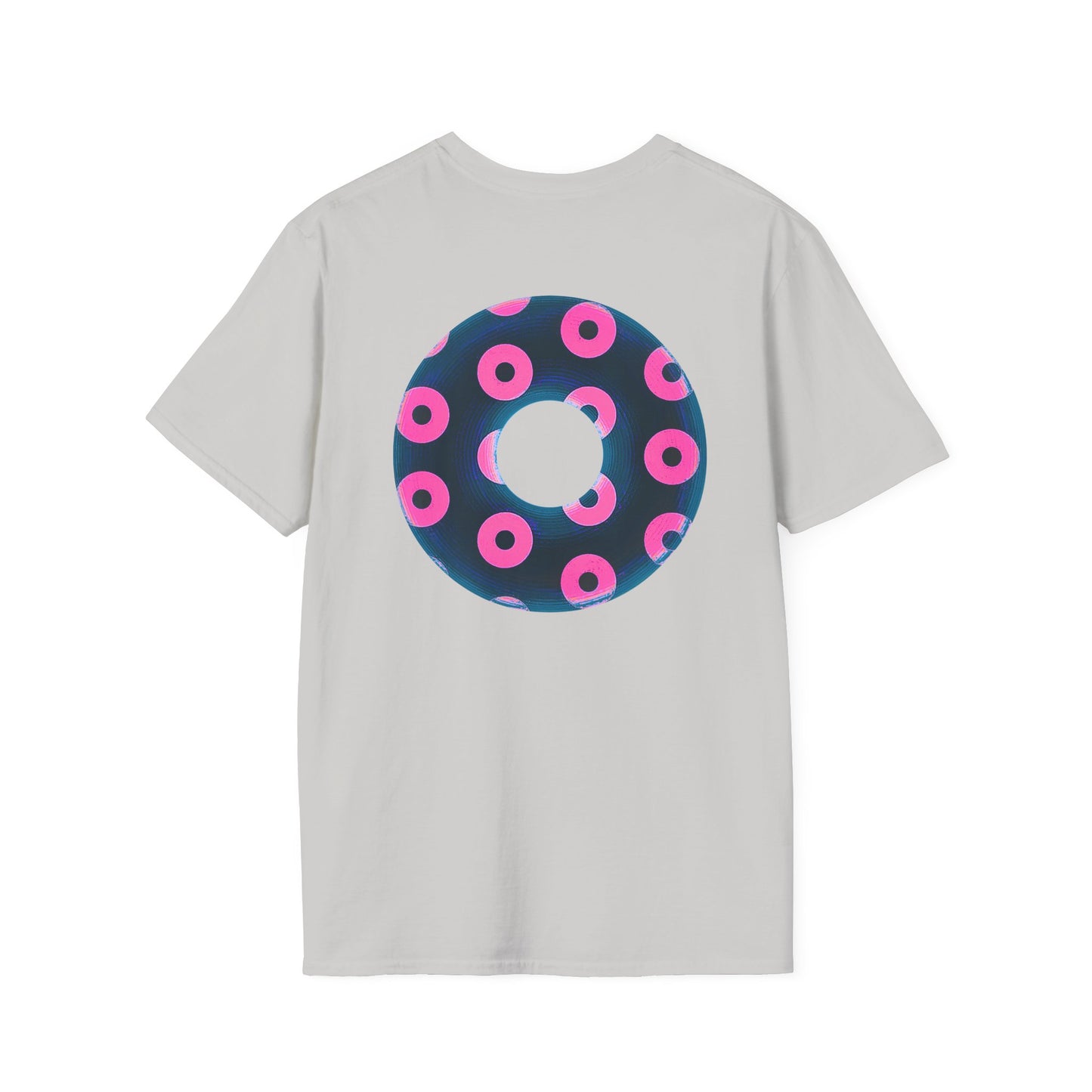 Copy of Plain Donuts/Unisex Soft-Style - "Plain Blimpy Paradoxical Donuts" - dark steel blue/vivid magenta donuts