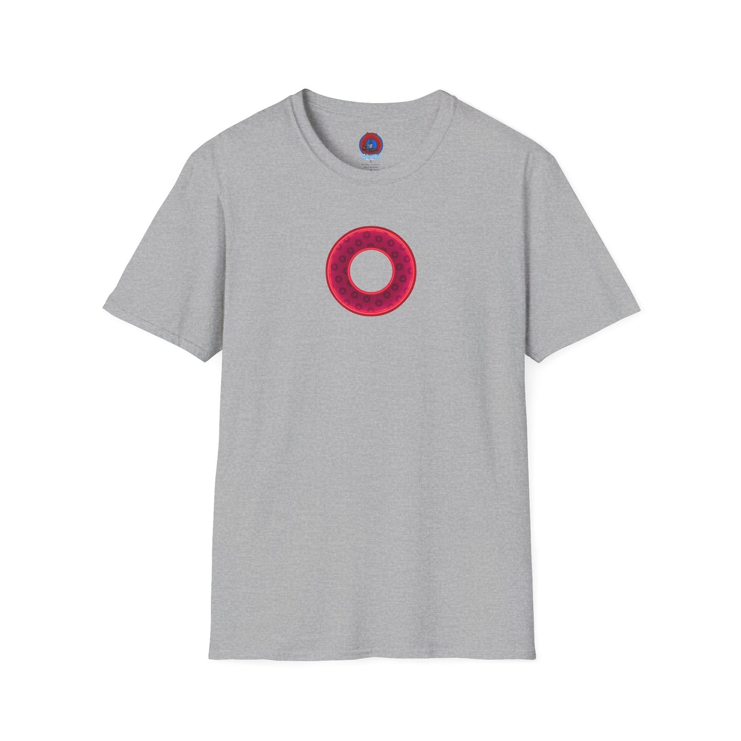 Plain Donuts/Unisex Soft-Style - "Plain Wide Mouthed Paradoxical Donuts" - dark red/bright red donuts