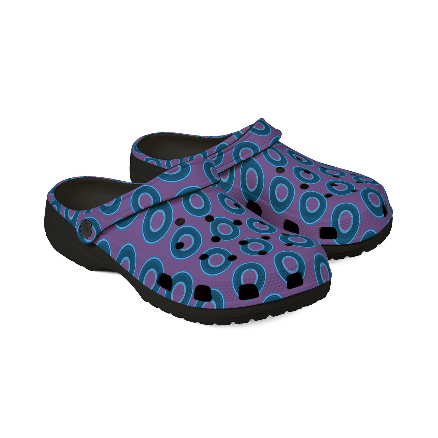 Spatchcocks - donut slip-on shoes - blue rustic donuts w/light purple background [unisex]
