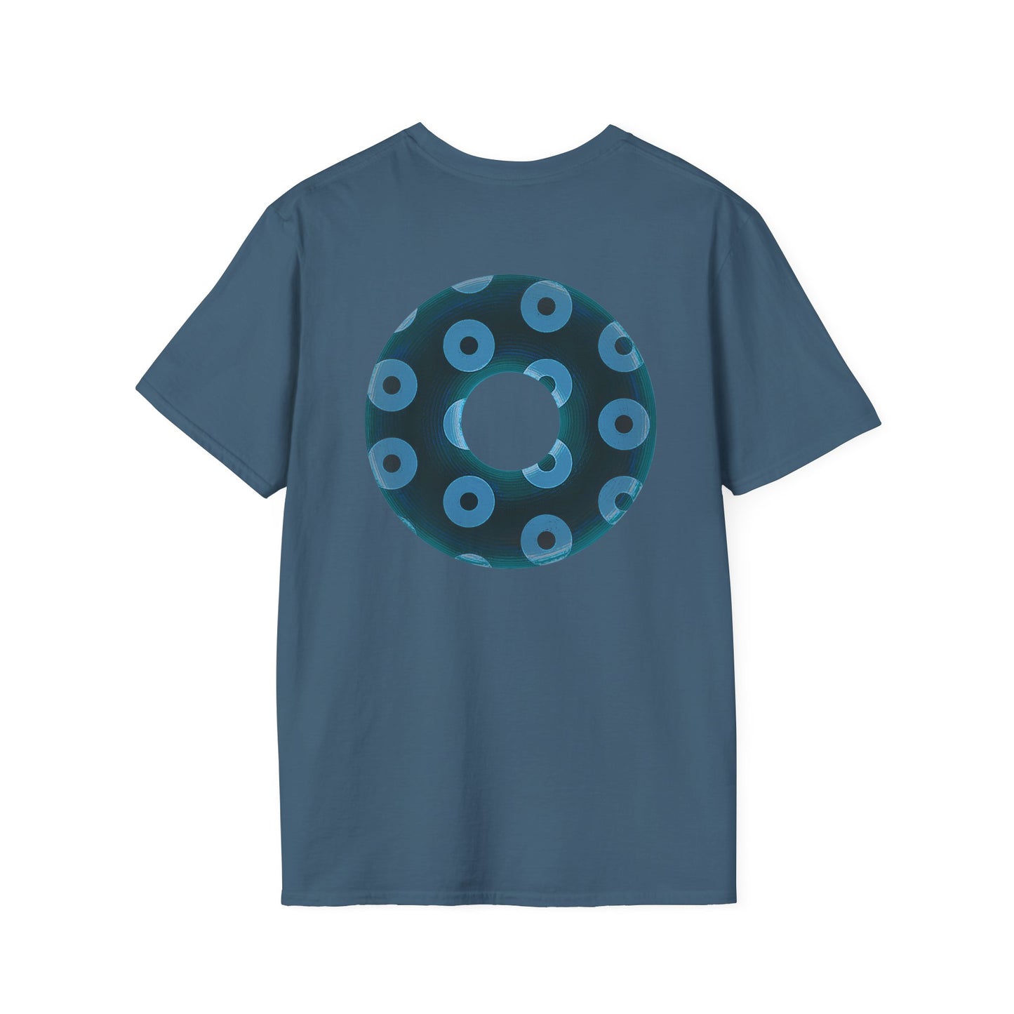 Plain Donuts/Unisex Soft-Style - "Plain Blimpy Paradoxical Donuts" - dark teal/light blue donuts