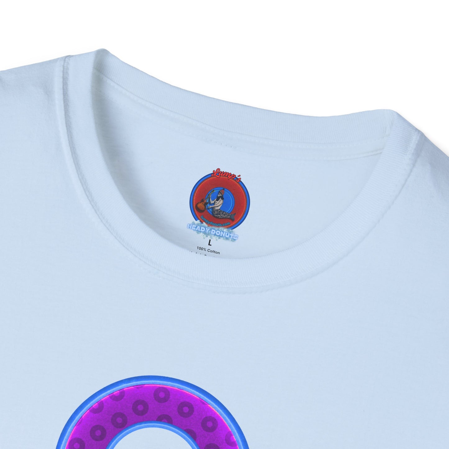 Plain Donuts/Unisex Soft-Style - "Plain Wide Mouthed Paradoxical Donuts" - purple/light royal blue donuts