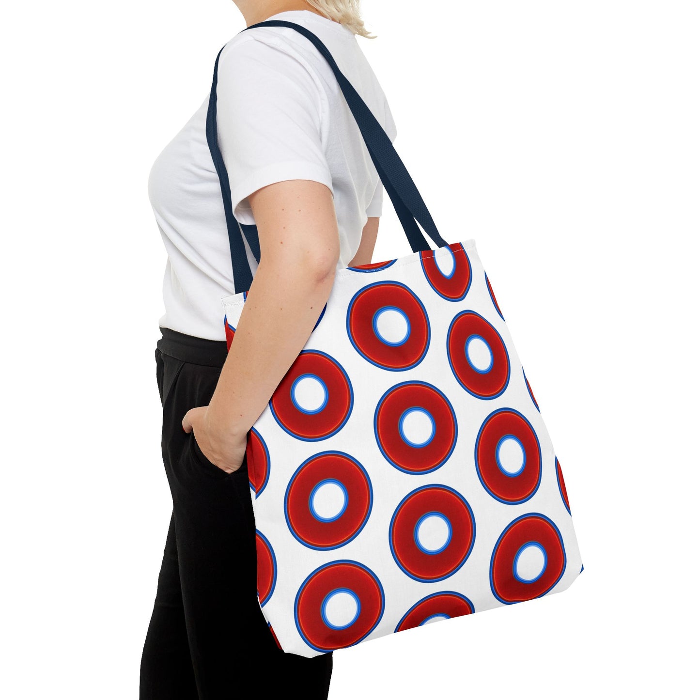 Lumpy Beach/Tote Bag - red vivid donuts w/white background