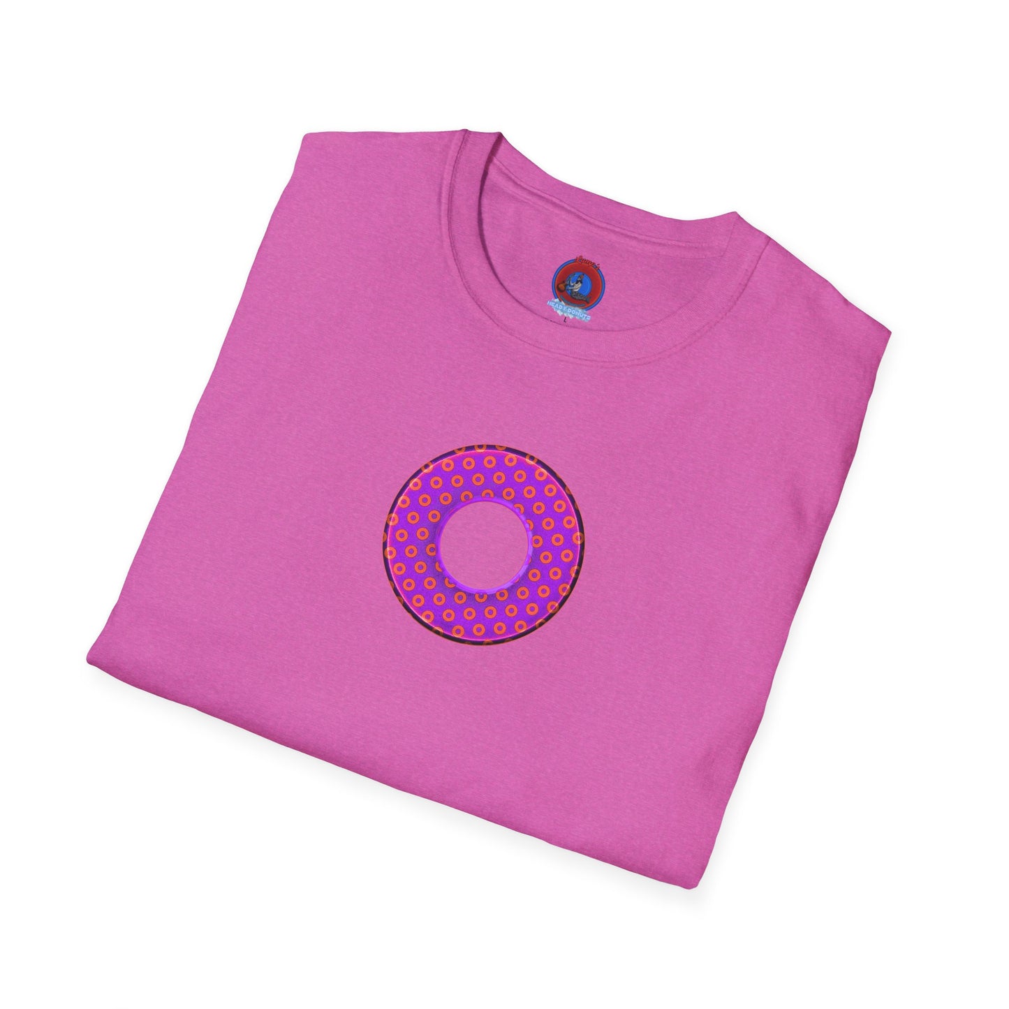 Plain Donuts/Unisex Soft-Style - "Plain Electric Paradoxical Donuts" - bright purple/red donuts