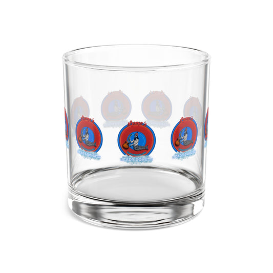 10oz Lumpy Rock Glass - "Lump's Heady Logo" - red/blue donuts