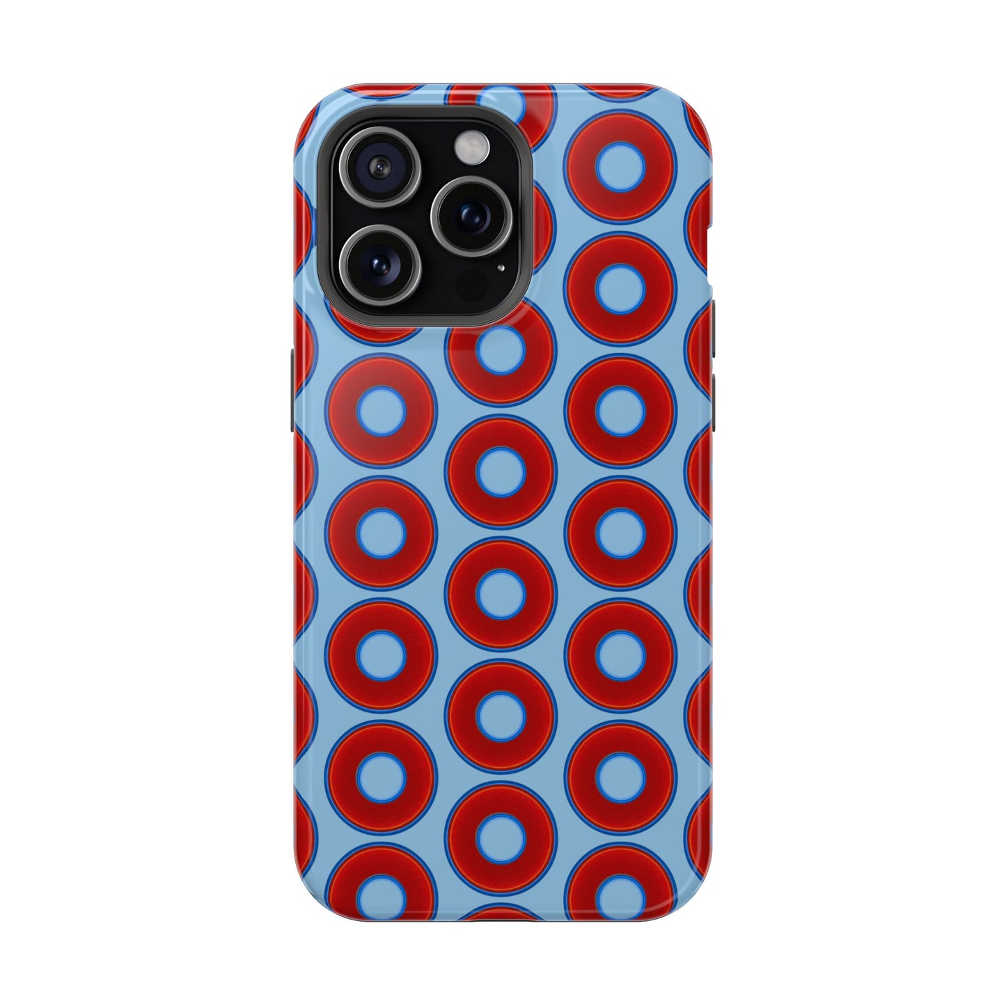 Magnetic Tough Donut Case - red vivid donut print w/sky blue background