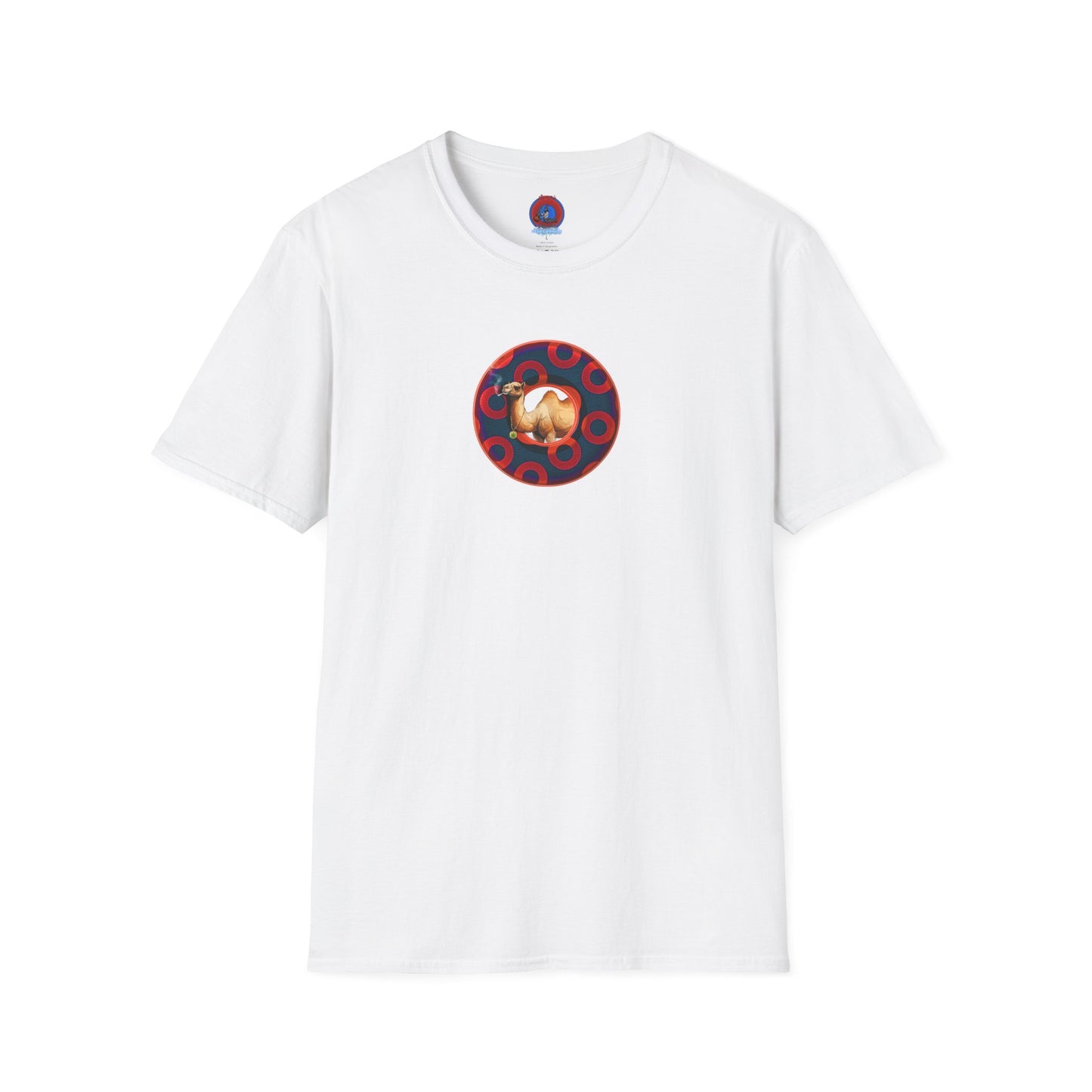 Classic Donut Tee - Unisex Soft-Style - "Joe Camel's Super Cool Donut" - rustic paradox donut - dark navy/red donuts