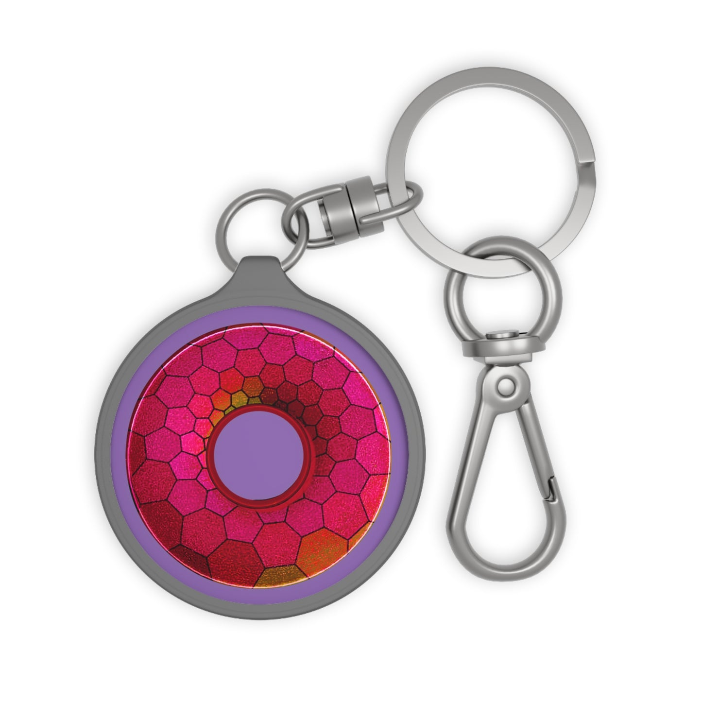 Lumpy Donut Keychain - "The Hexadonut" - series 1.0 - magenta hexadonut