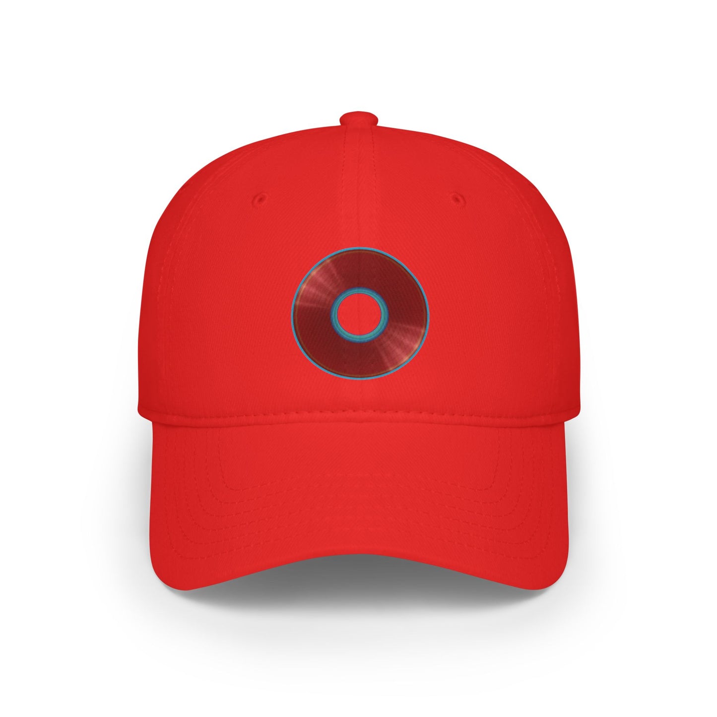 Lumpy Donut Baseball Cap - "Plain [Mary] Jane" - vivid dark record red donut w/
