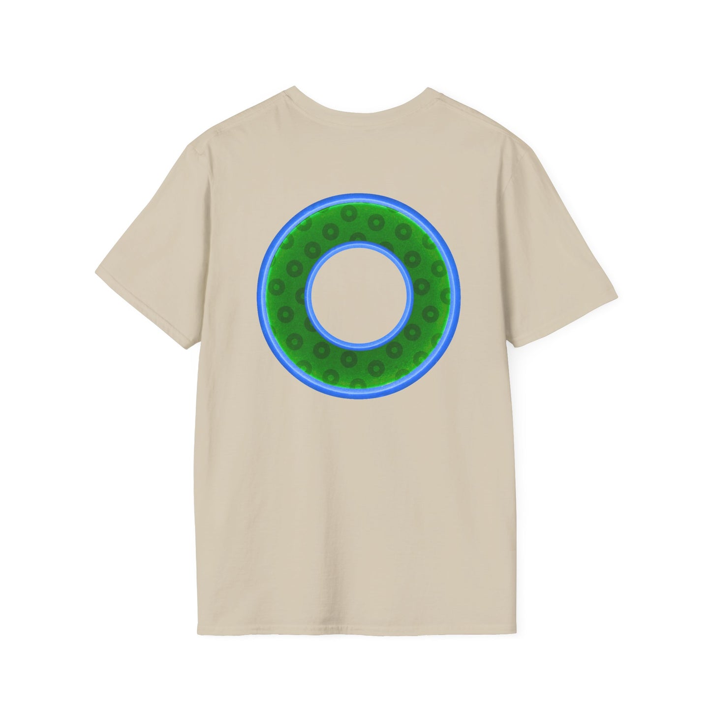 Plain Donuts/Unisex Soft-Style - "Plain Wide Mouthed Paradoxical Donuts" - green/light blue donuts