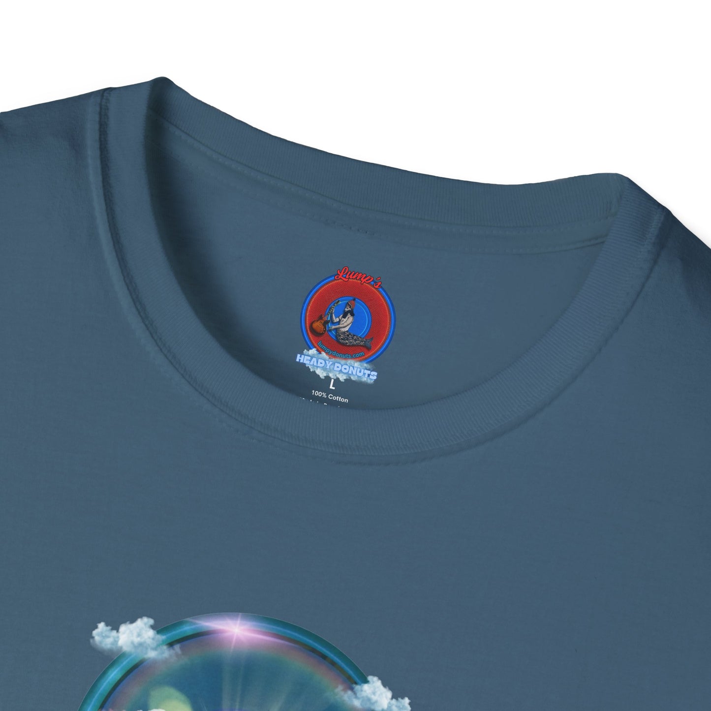 Classic Donut Tee - Unisex Soft-Style - "The Divided Donut" - vivid blue sky donut