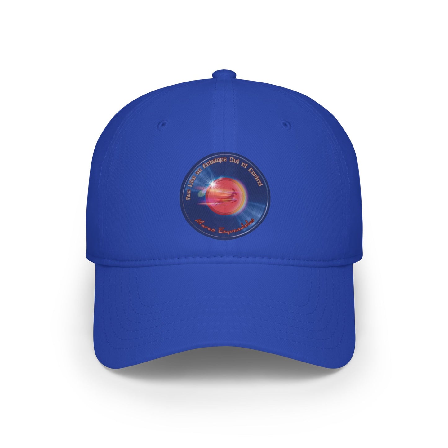 Lumpy Donut Baseball Cap - "Marco's Preferred Donut Cap" - vivid blue record donut w/
