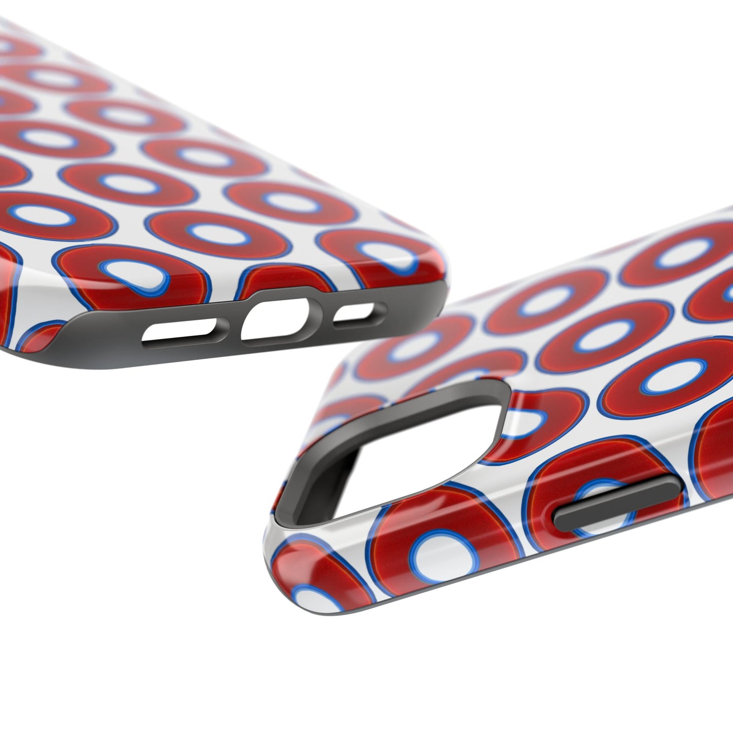 Magnetic Tough Donut Case - red vivid donut print w/white background