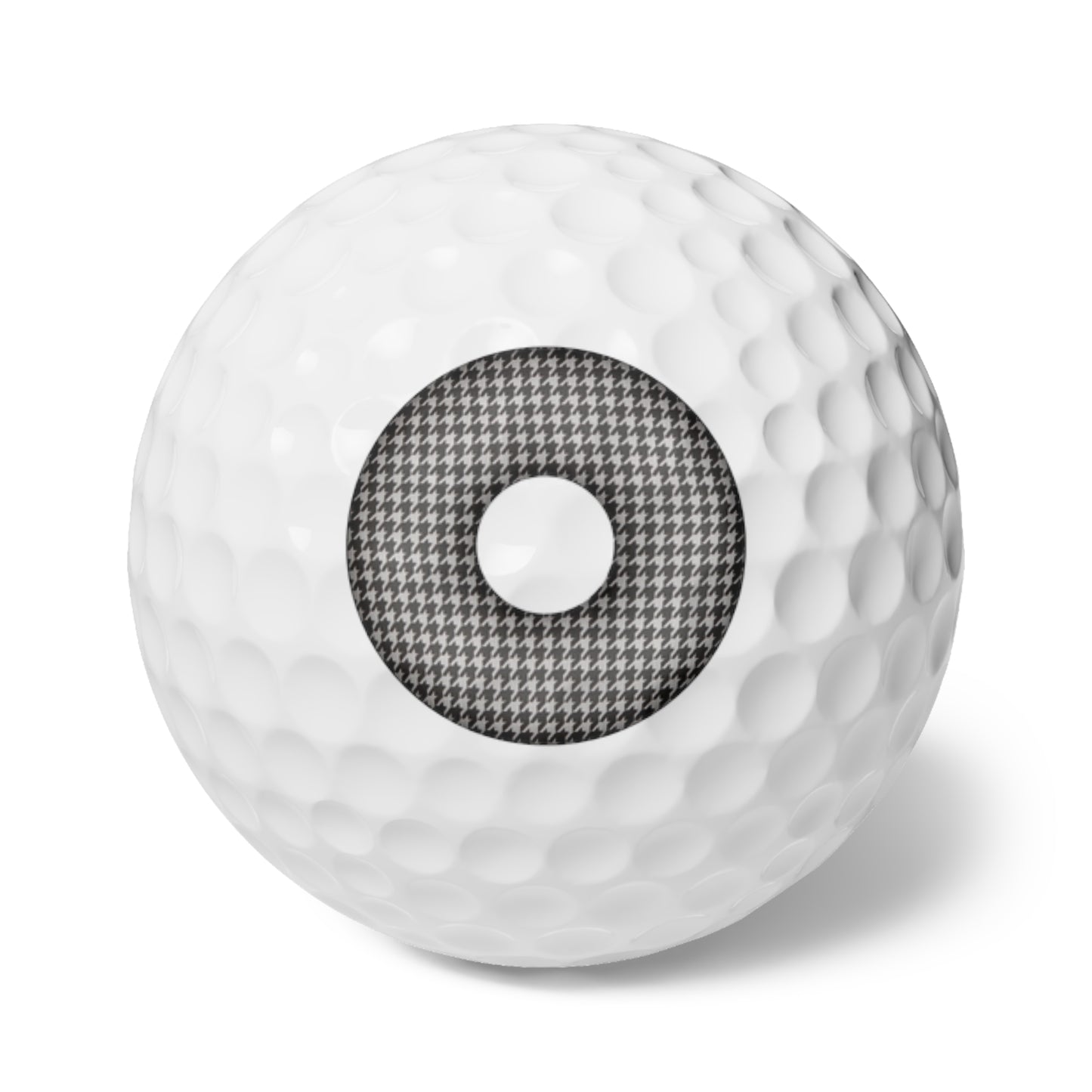 Lumpy Donut Golf Balls - 6-pack - "Ricky's Trailer Park Golf Ball" - black/white houndstooth donut