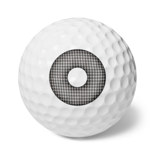 Lumpy Donut Golf Balls - 6-pack - "Ricky's Trailer Park Golf Ball" - black/white houndstooth donut