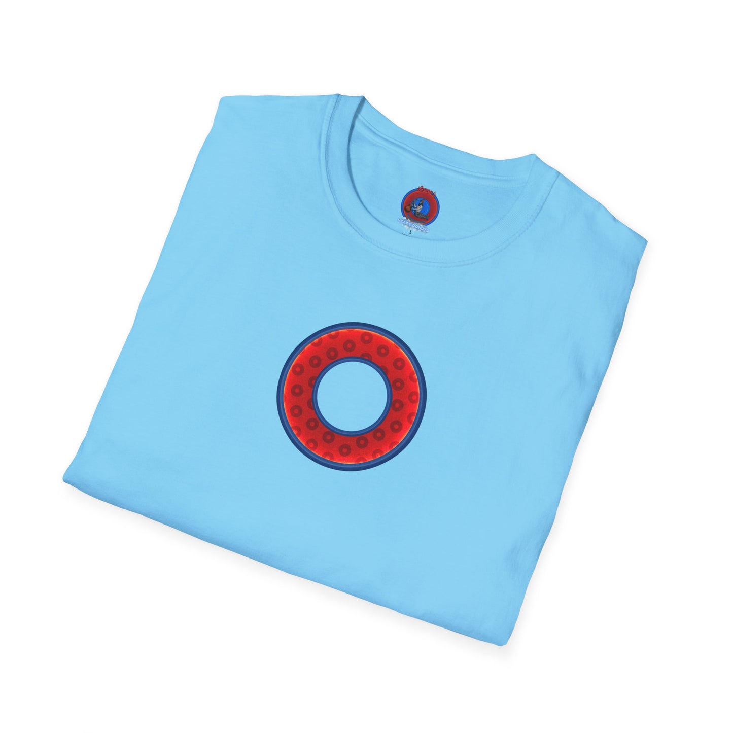 Plain Donuts/Unisex Soft-Style - "Plain Wide Mouthed Paradoxical Donuts" - red/dark blue donuts