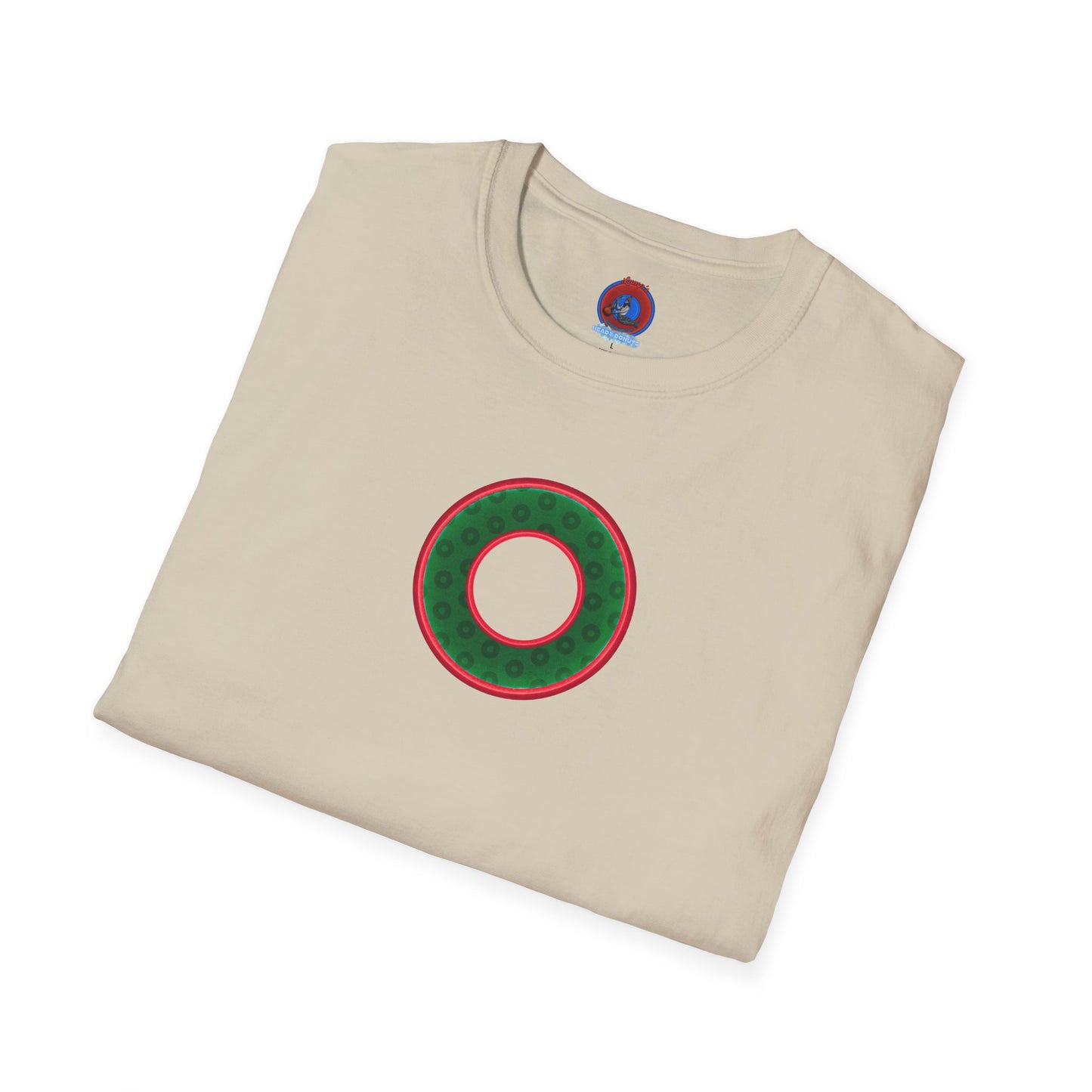 Plain Donuts/Unisex Soft-Style - "Plain Wide Mouthed Paradoxical Donuts" - dark green/red donuts