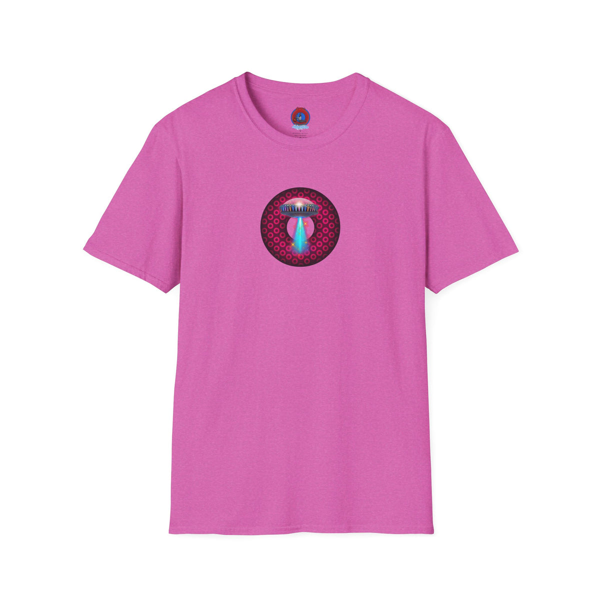 Classic Donut Tee - Unisex Soft-Style - "Donuts now Served on the Mothership" - series 1.0  - variant 2  - red/red paradoxical donut